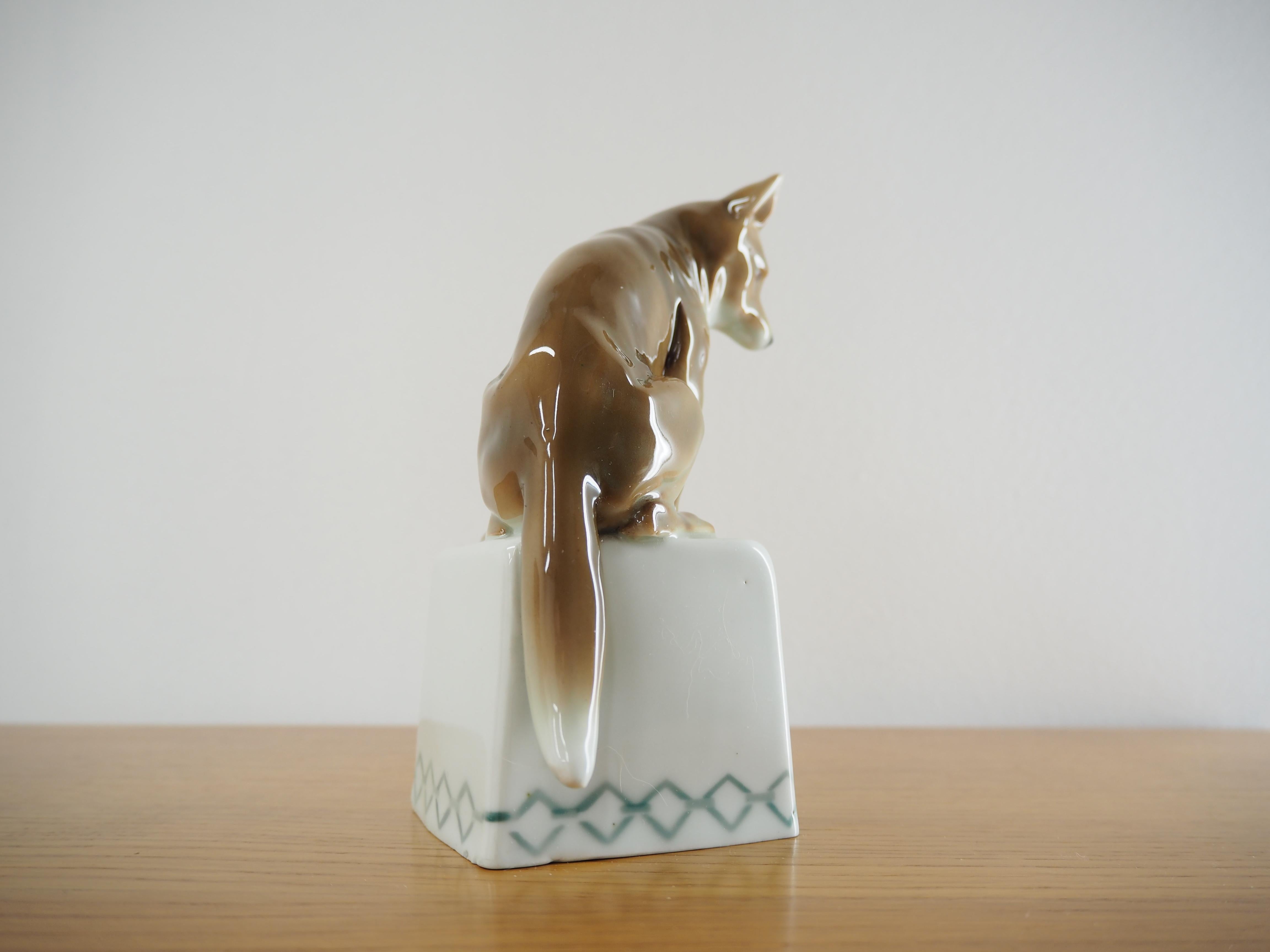 Mid-20th Century Midcentury Porcelain Sculpture of Fox, 1960s