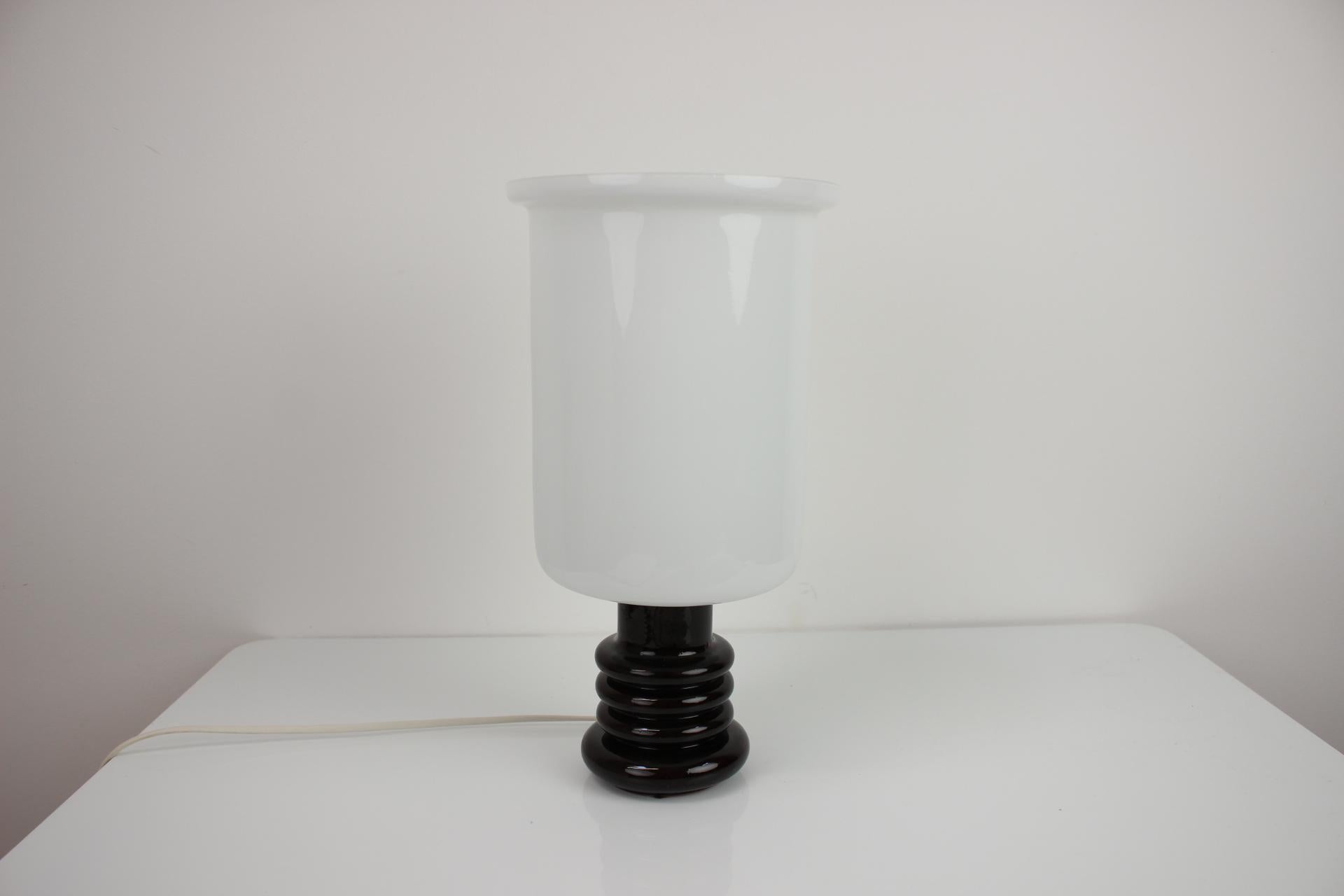 Glazed Midcentury Porcelain Table Lamp, 1960s For Sale
