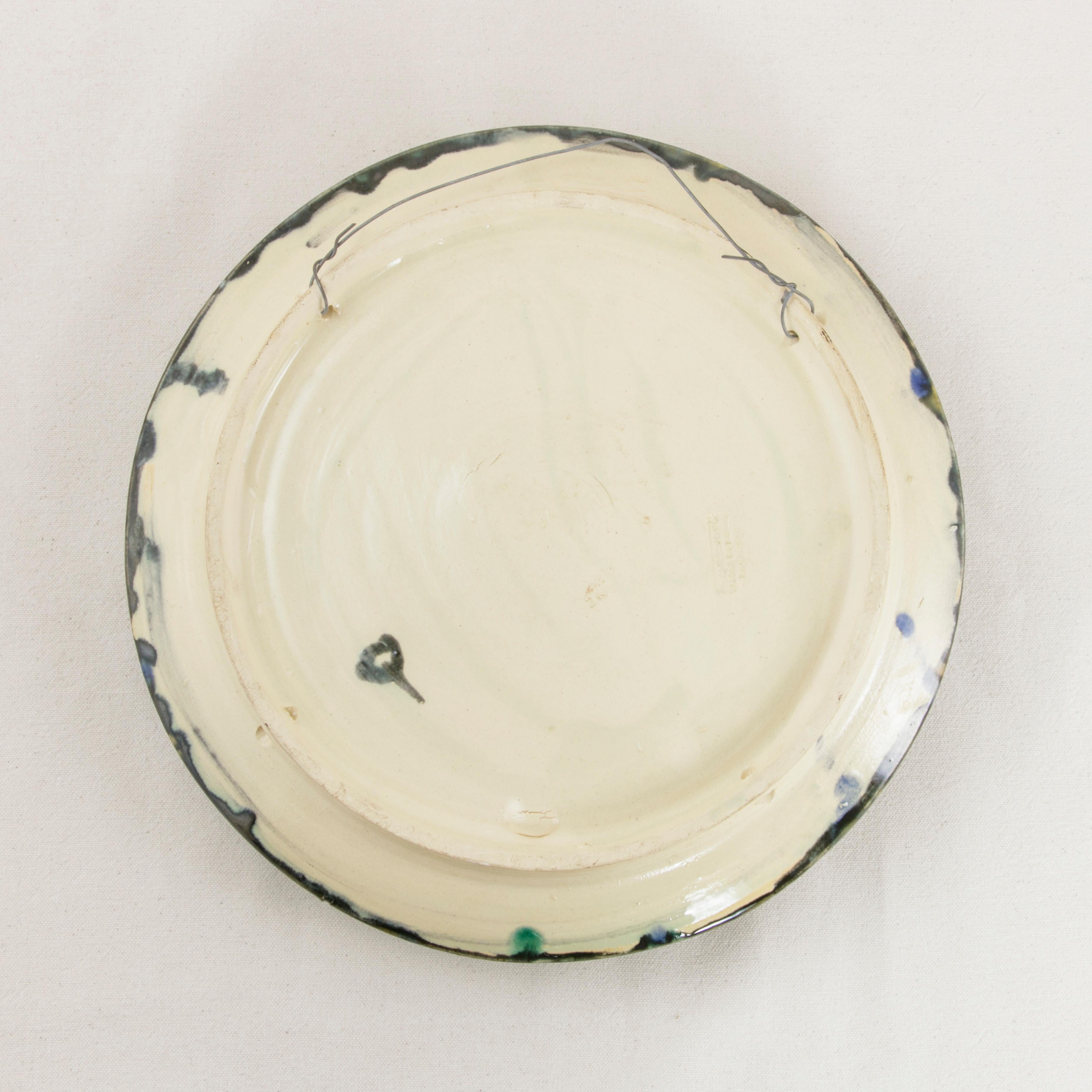 Midcentury Portuguese Majolica Palissy Style Plate with Crab Jose Alvaro Caldas 2