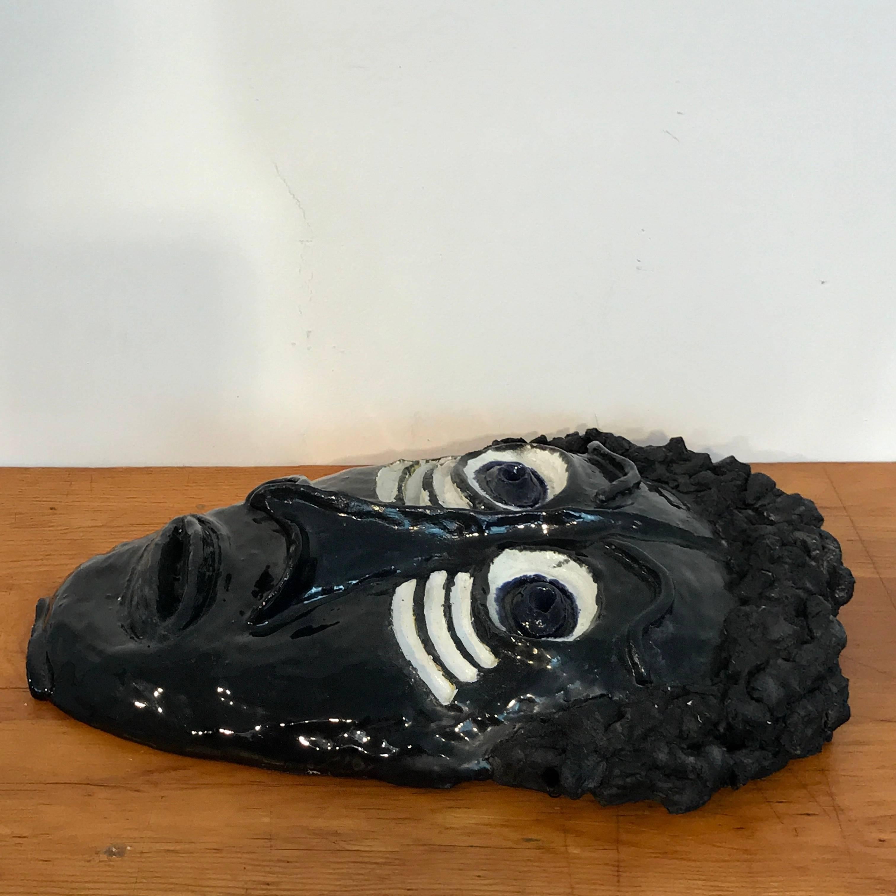 Mid Century Pottery African Mask in the Style of Wiener Werkstatte For Sale 6