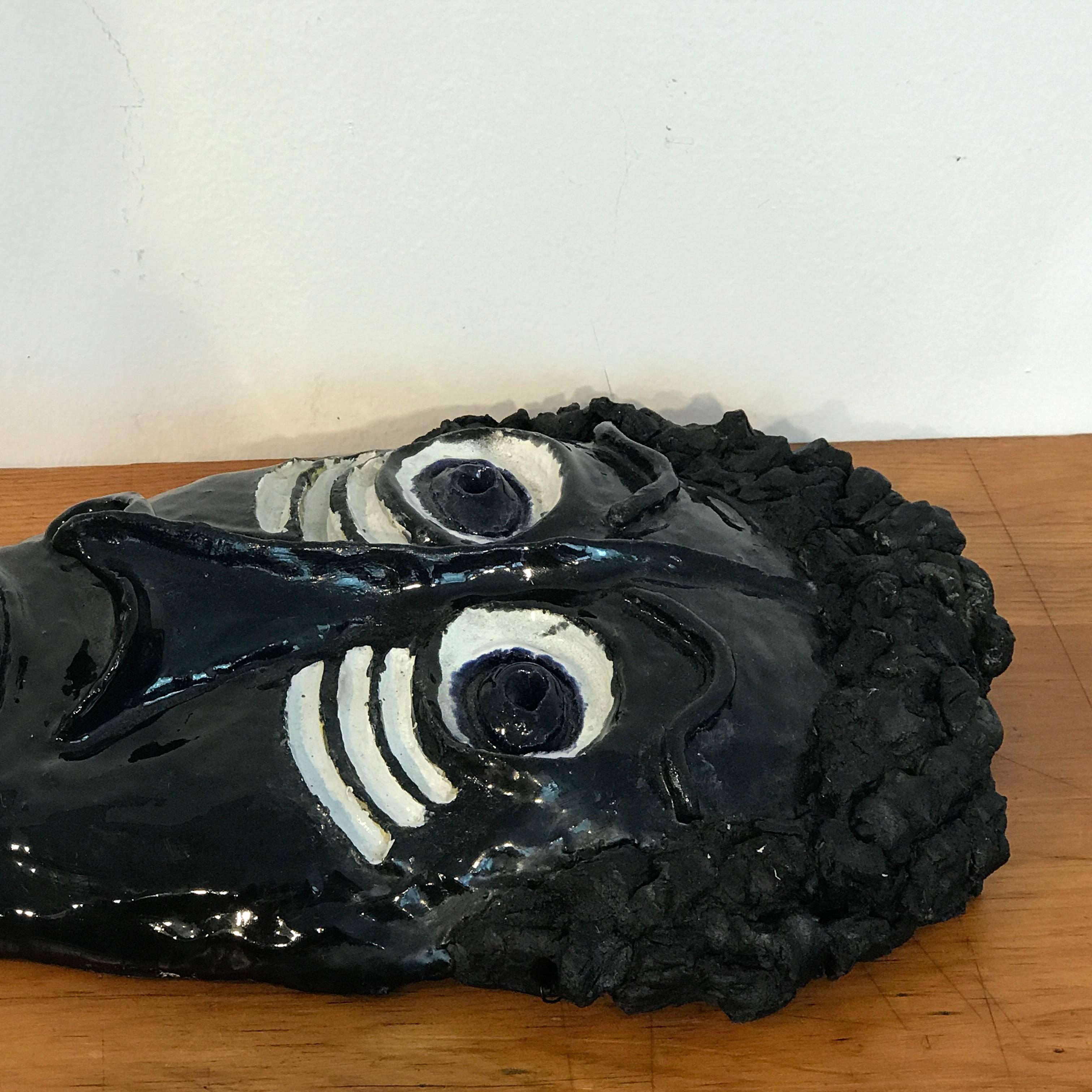Mid Century Pottery African Mask in the Style of Wiener Werkstatte For Sale 7