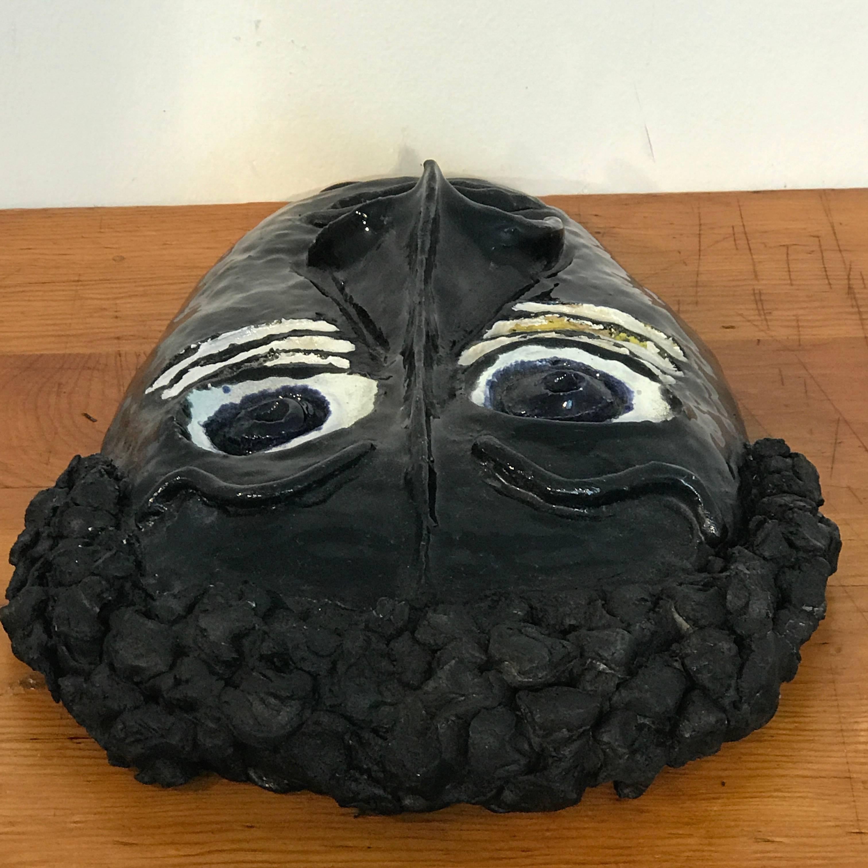 Mid Century Pottery African Mask in the Style of Wiener Werkstatte For Sale 8
