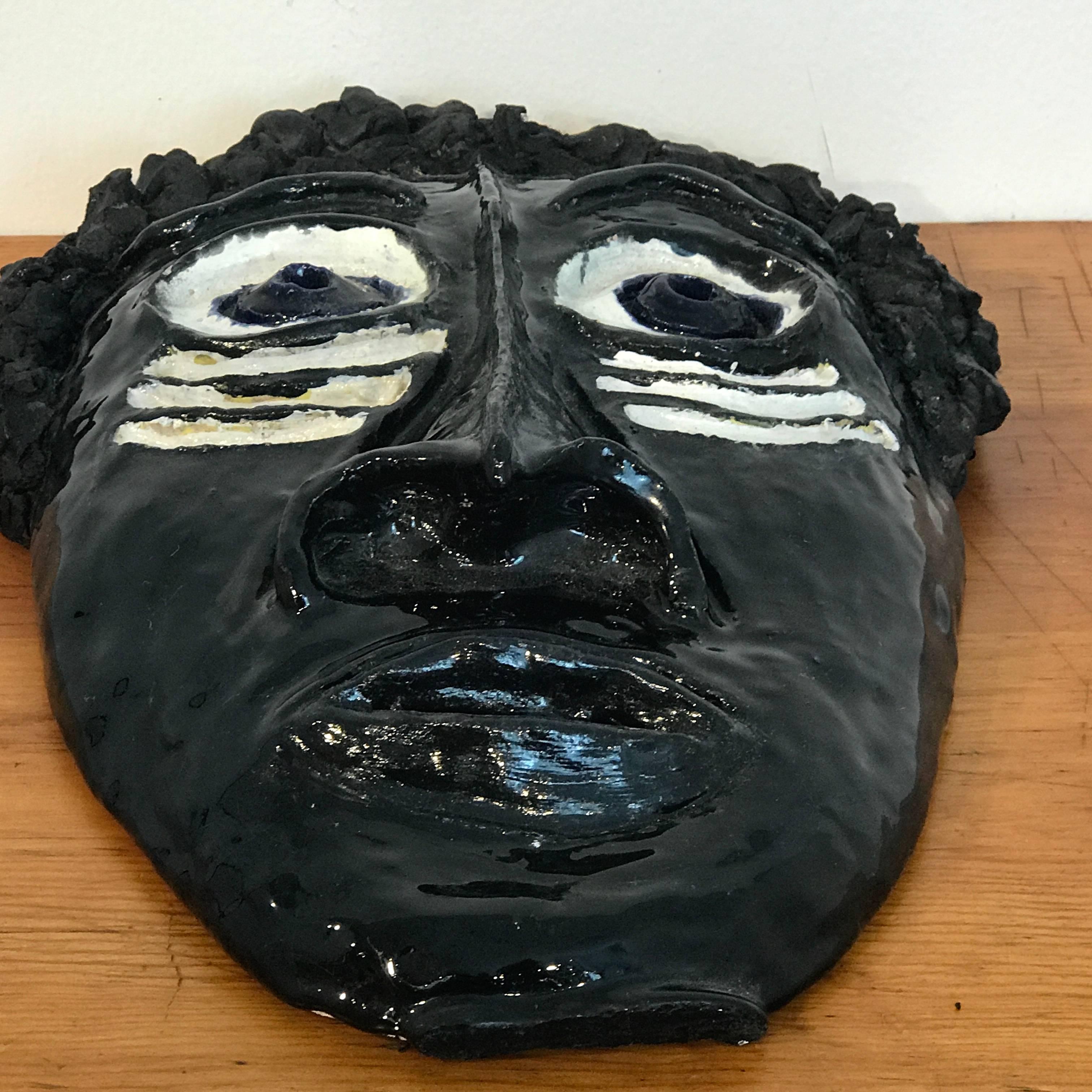 Mid Century Pottery African Mask in the Style of Wiener Werkstatte For Sale 9