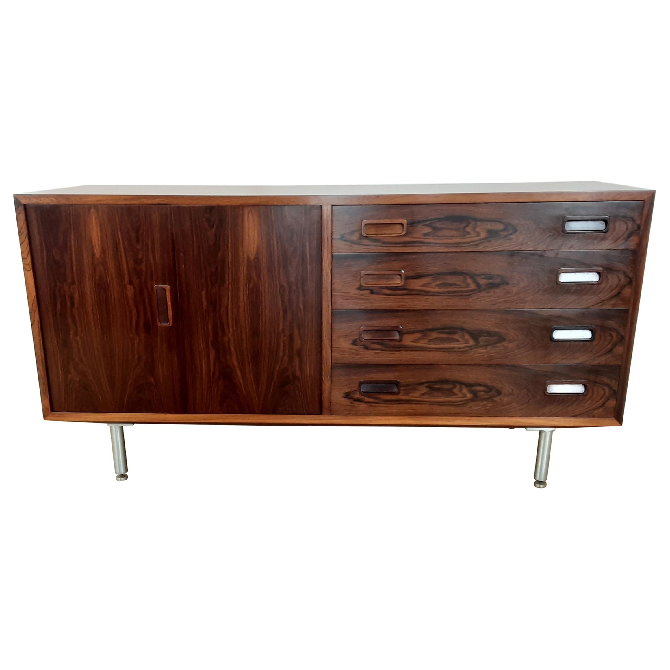 Midcentury Poul Hundevad Rosewood Sideboard with Drawers For Sale
