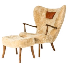 Midcentury "Prag" Lounge Chair by Ib Madsen and Acton Schubell, Denmark, 1950s
