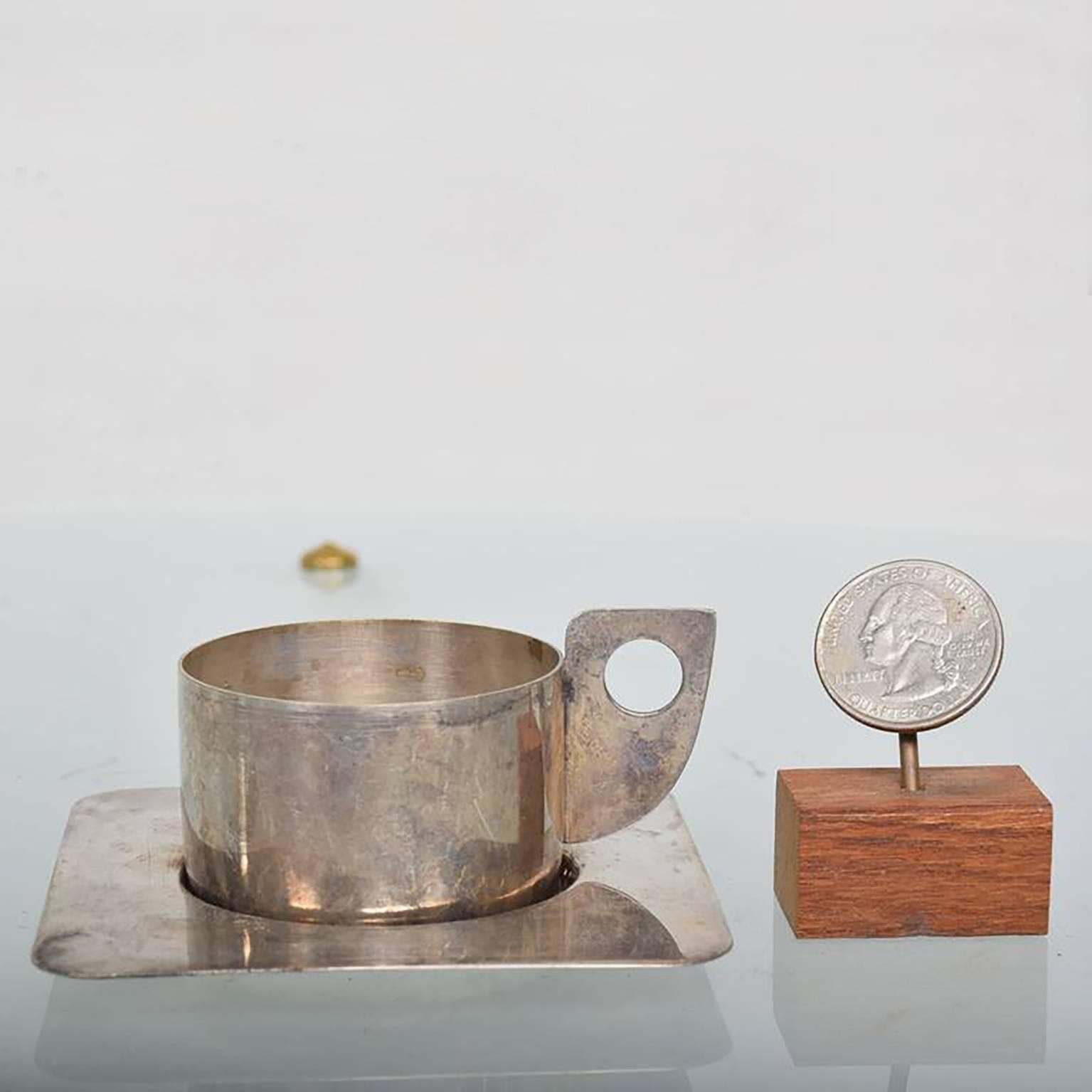 Mid-Century Modern Midcentury Prata 90 Silverplated Mini Espresso Cups by Wolf, Brazil, 1960s