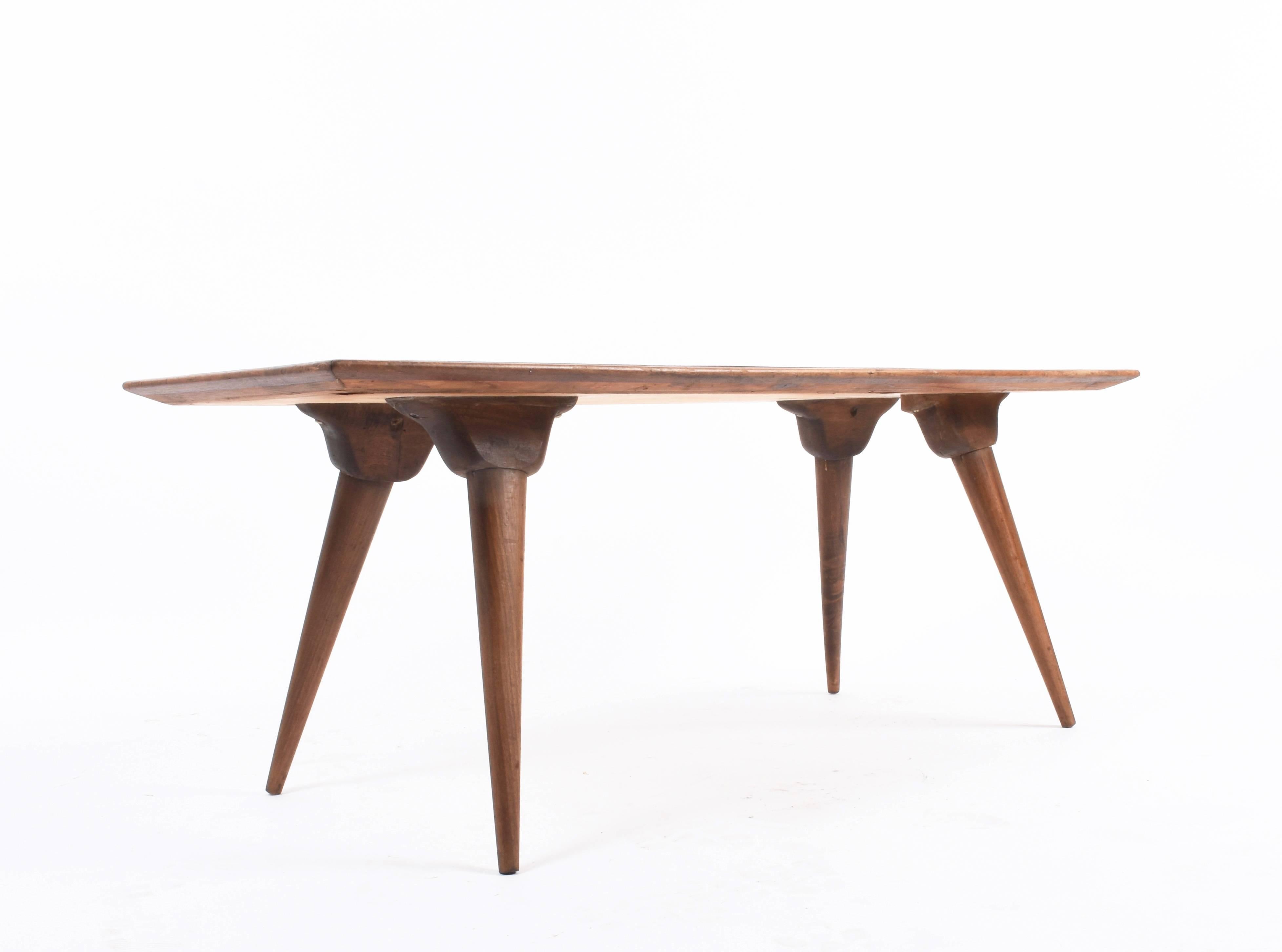 Midcentury Printed Wood and Plastic Italian Coffee Table after De Poli, 1950s For Sale 6