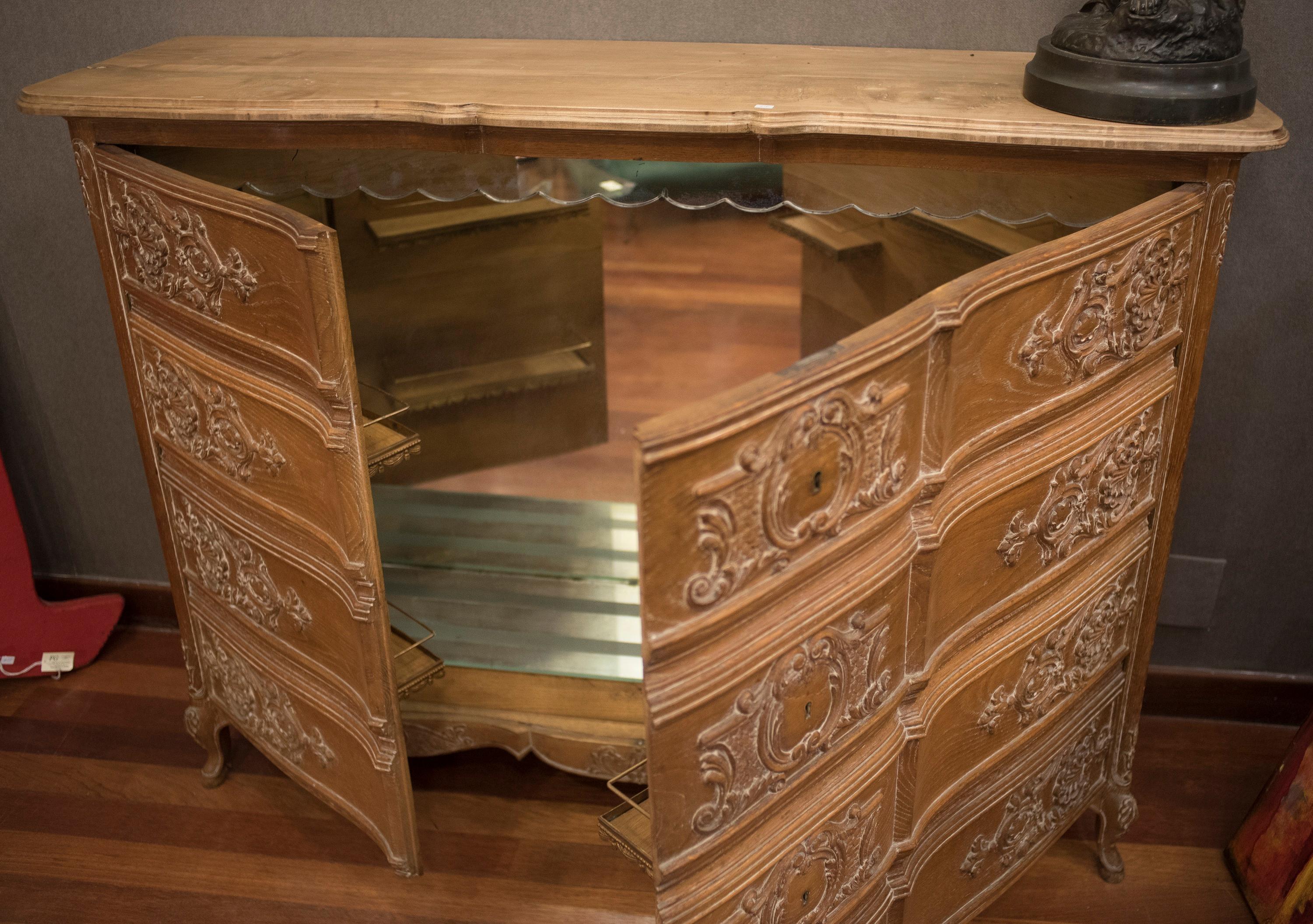 Midcentury Provencal Style Washed Oak French Buffet 13