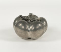 Midcentury "Pumpkin" Ice Bucket in Pewter Mauro Manetti Style, Italy 1970s
