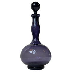 Midcentury Purple Art Glass Decanter by Jacob E. Bang for Holmegaar