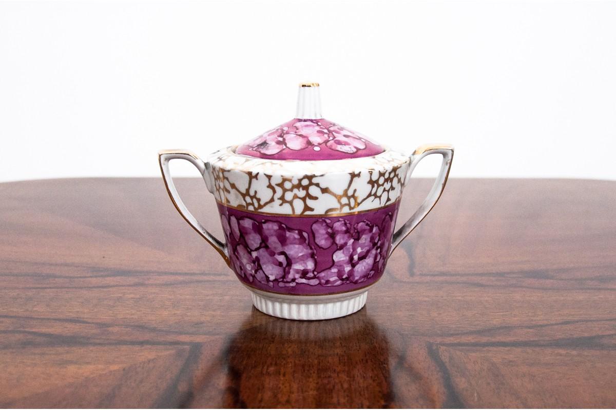 Midcentury Purple Porcelain Service for 12 People, Poland In Good Condition In Chorzów, PL