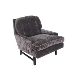 Midcentury Purple Upholstered Chair and Ottoman