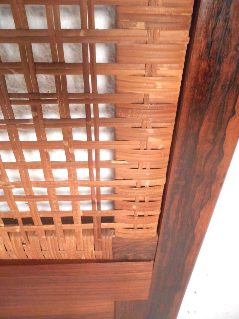 Midcentury Queen Sized Rosewood and Cane Headboard at 1stDibs mid