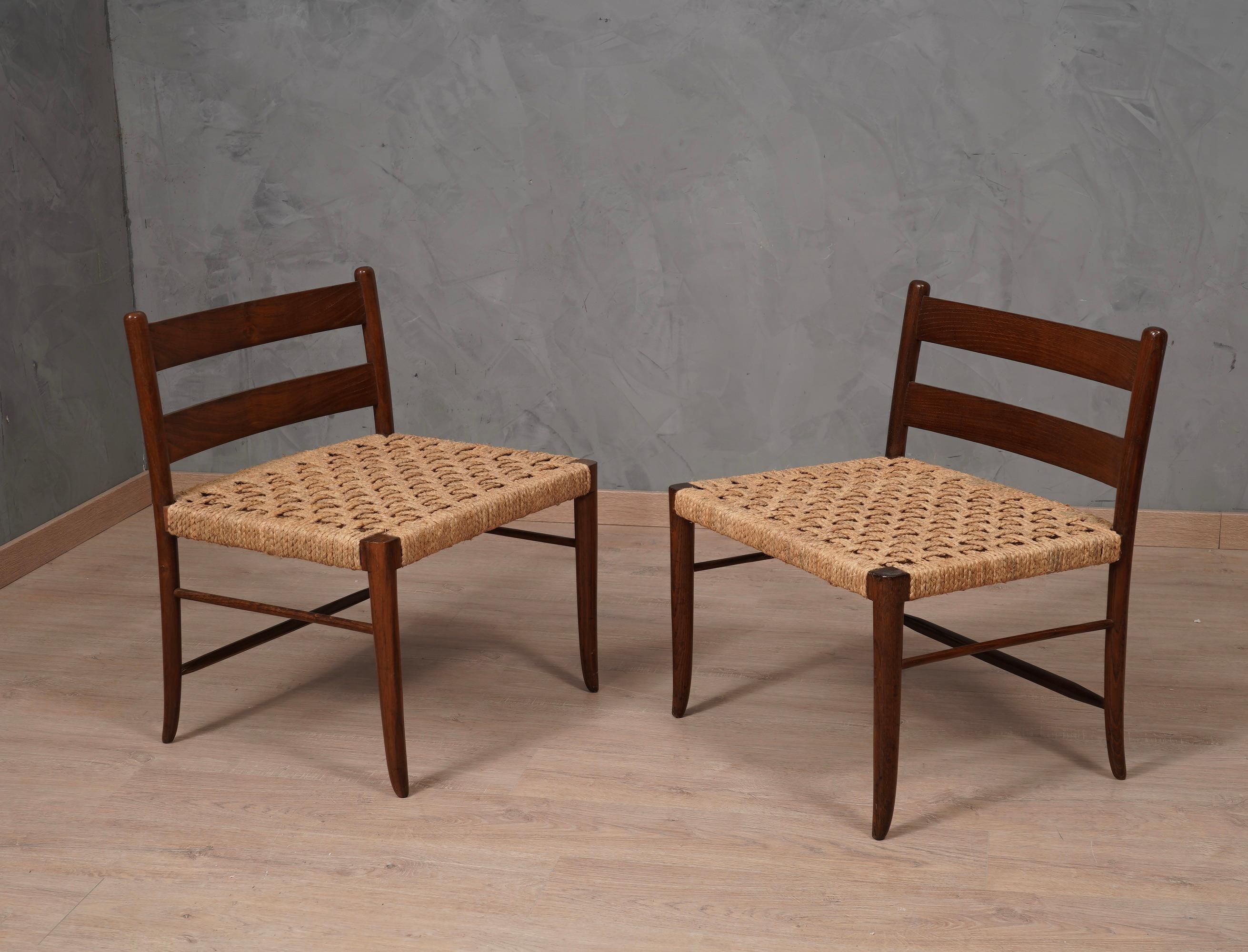 MidCentury Quercia e Paglia Side Chairs, 1970 For Sale 3