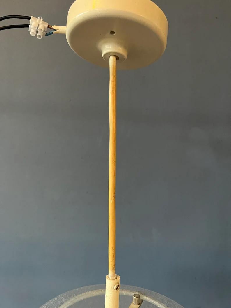 Midcentury RAAK Pendant Kristall B1217/ Glass Lamp Murano Opaline Christal Light For Sale 6