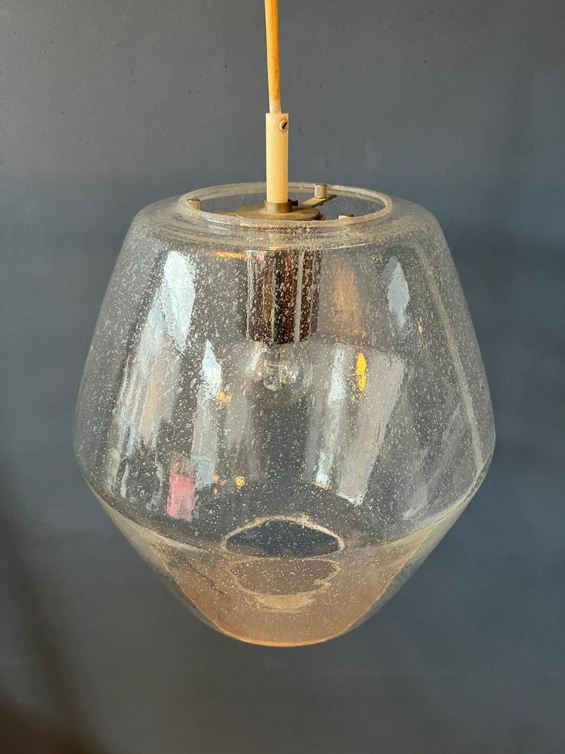 Midcentury RAAK Pendant Kristall B1217/ Glass Lamp Murano Opaline Christal Light For Sale 3