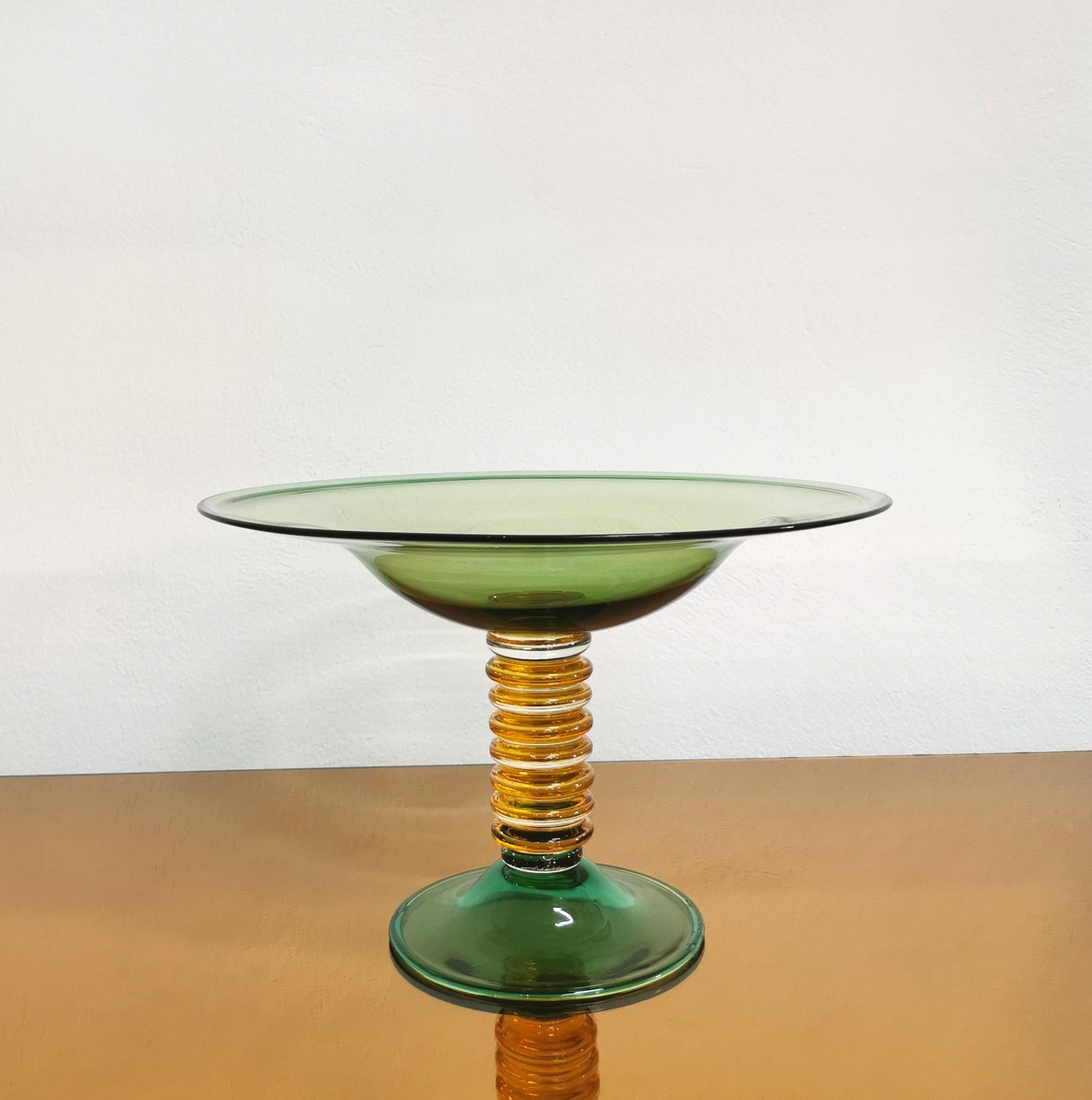 Midcentury Raised Centerpiece Murano Glass La Murrina Round Large, Italy, 1970s 1