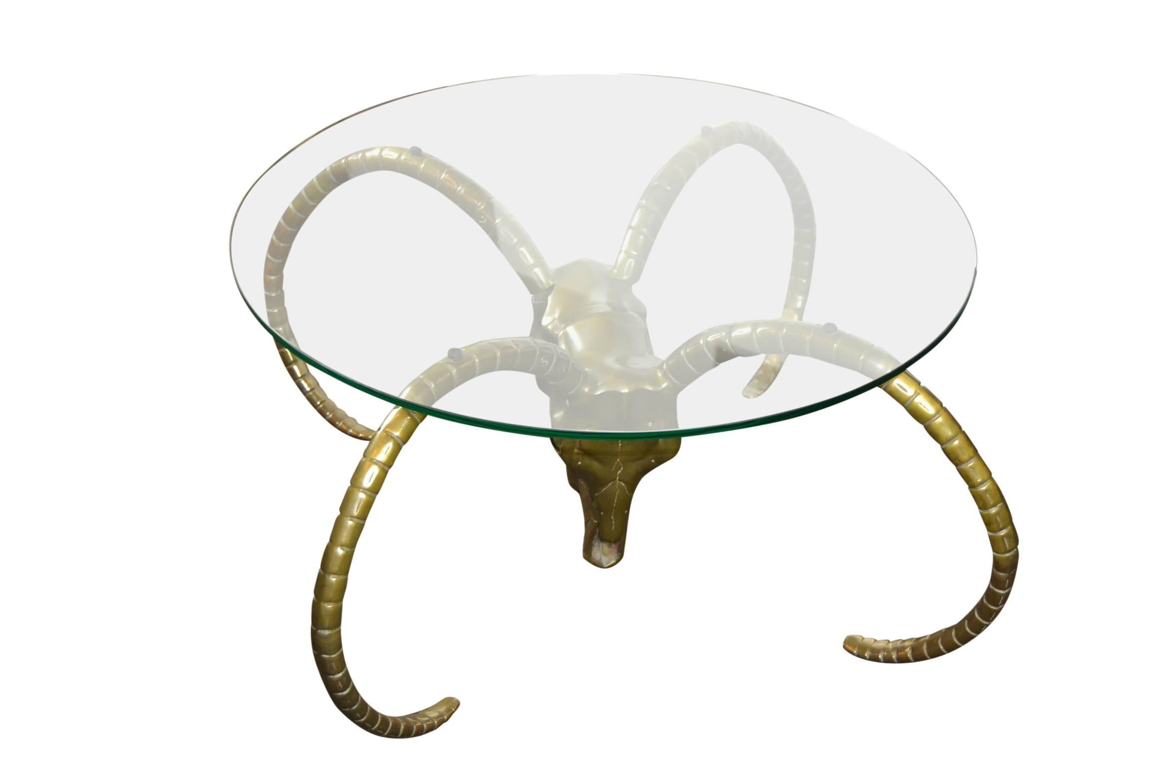 Brass Ram's Heads Coffee Table Base , Europe , 1960s 2