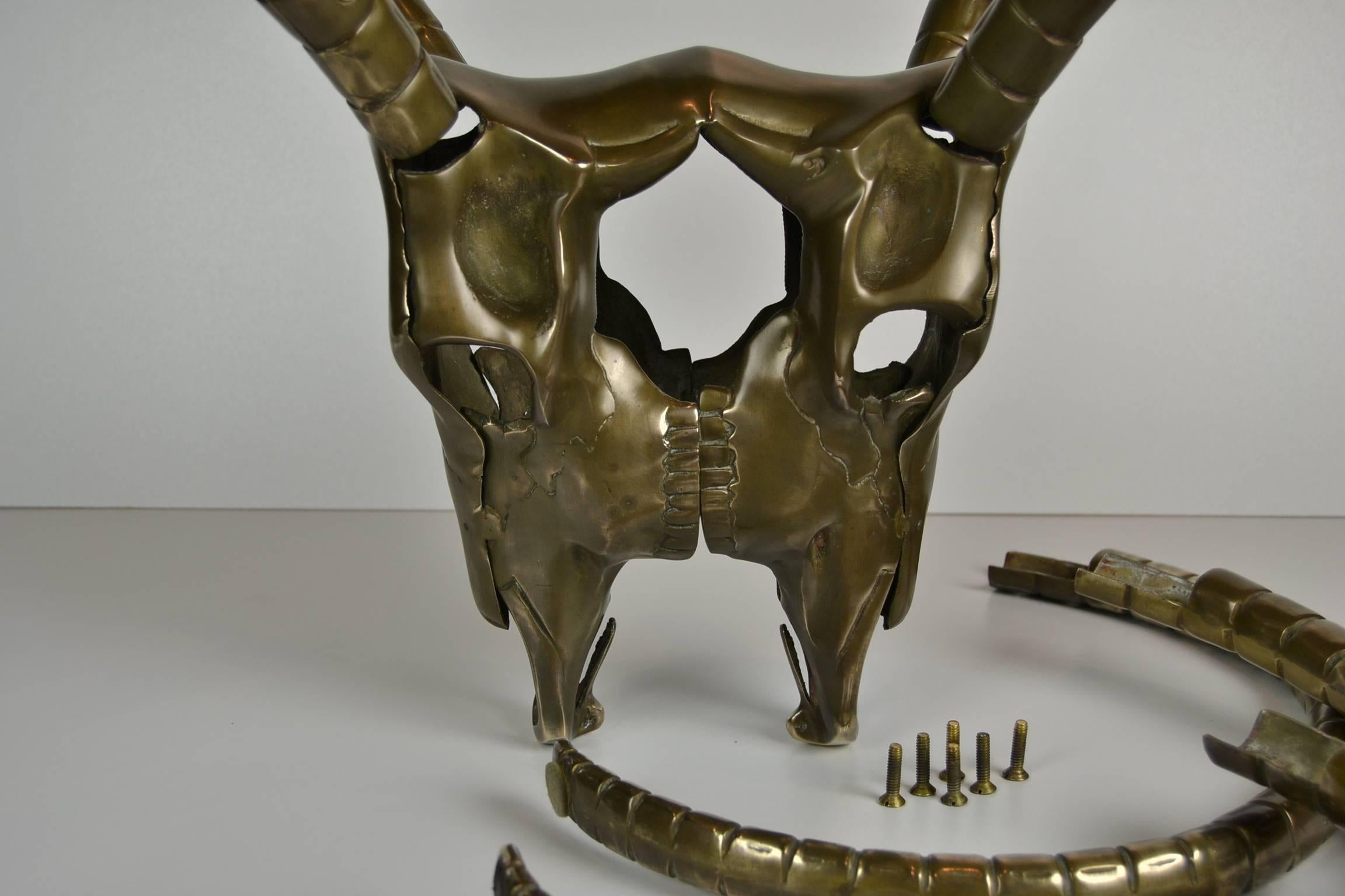 Mid-Century Modern Brass Ram's Heads Coffee Table Base , Europe , 1960s