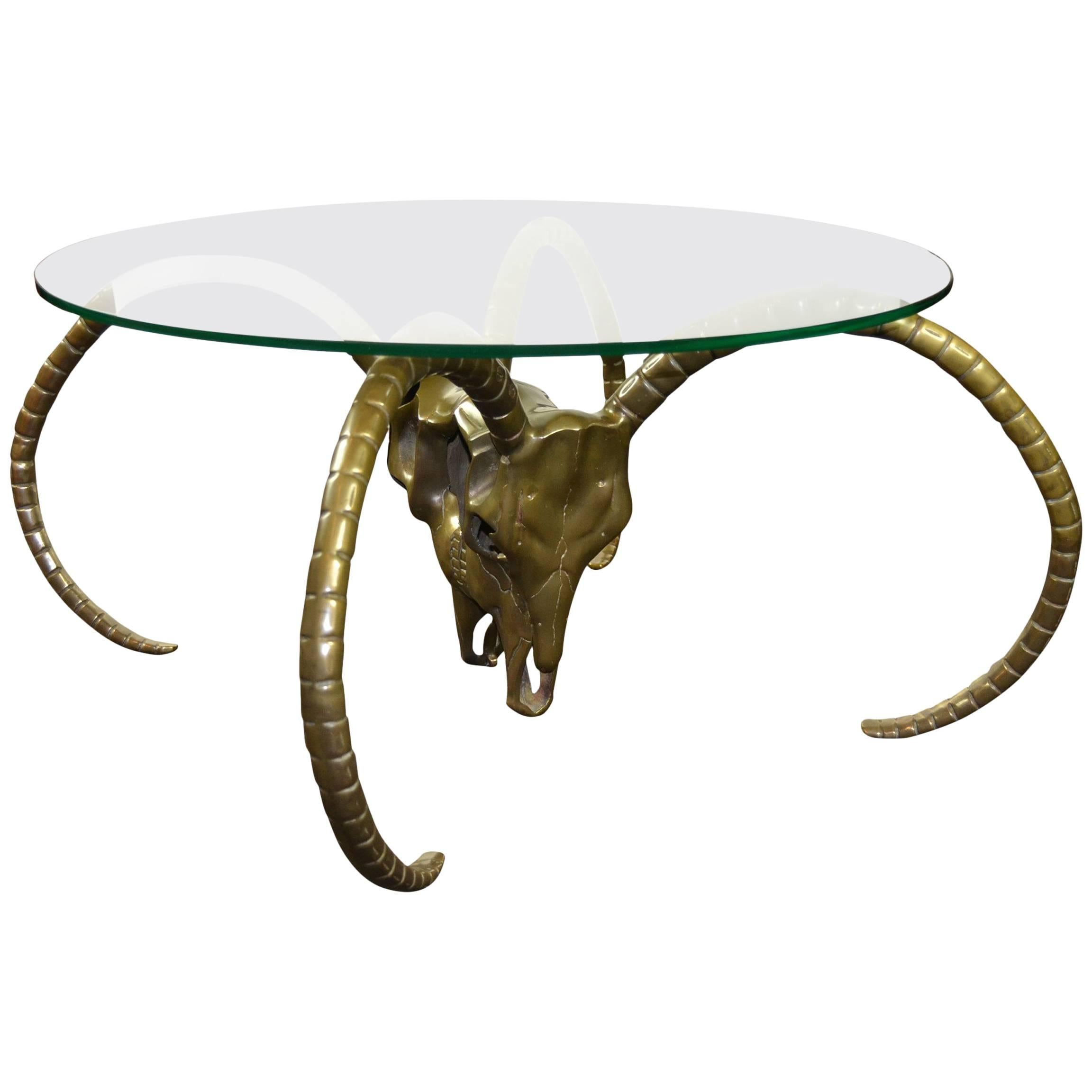 Brass Ram's Heads Coffee Table Base , Europe , 1960s