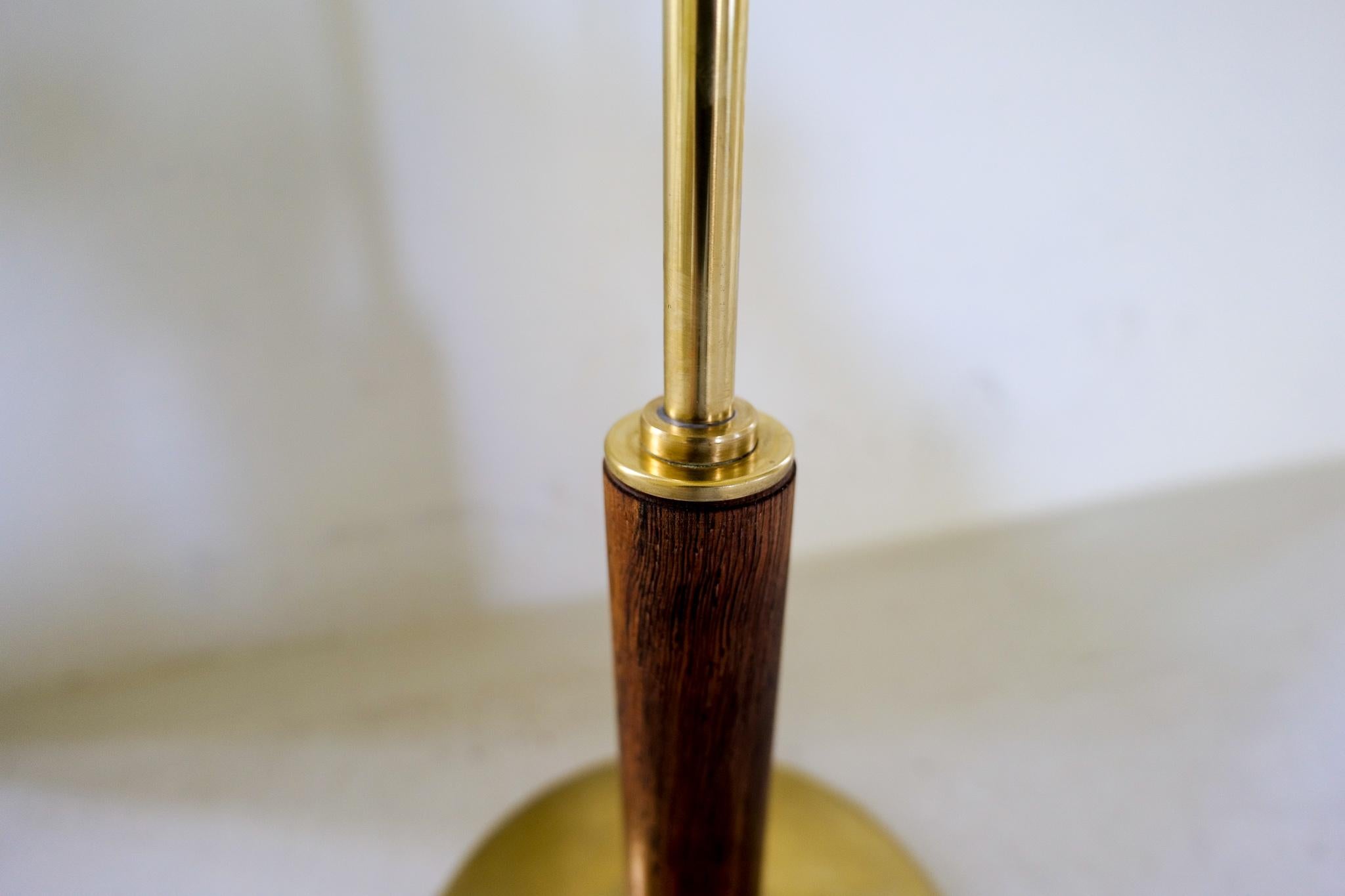 Mid-20th Century Midcentury Rare Brass and Walnut Table Lamp by Einar Bäckström, Sweden, 1950s