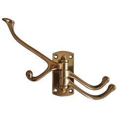 Midcentury Rare Brass Wall Hook, Austria, 1970s