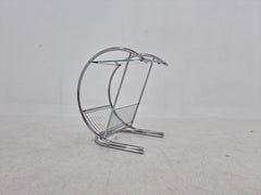 Midcentury Rare Chrome Magazine Table, Italy, 1970s
