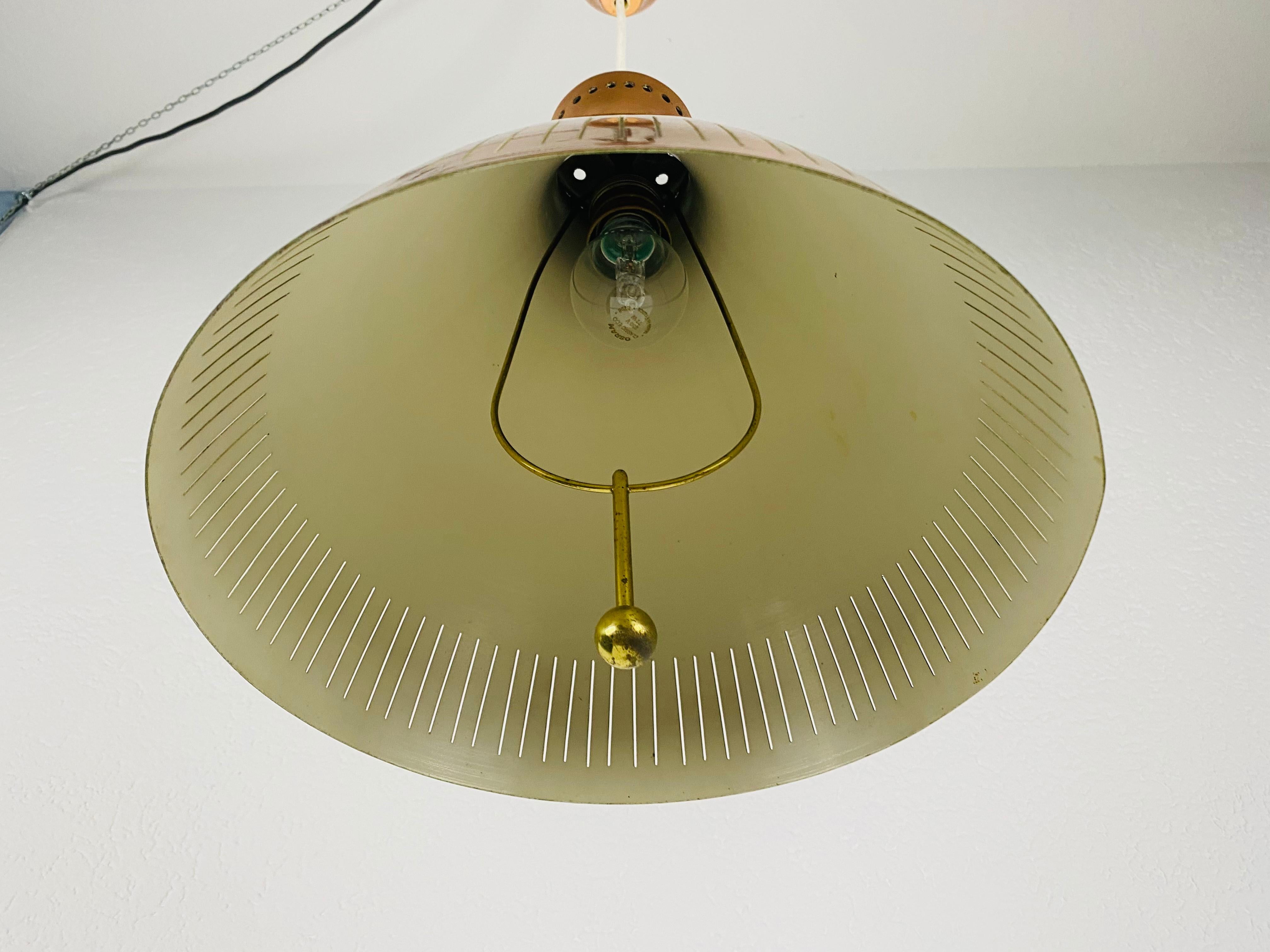 Midcentury Rare Copper Pendant Lamp by Vereinigte Werkstätte, 1960s 6