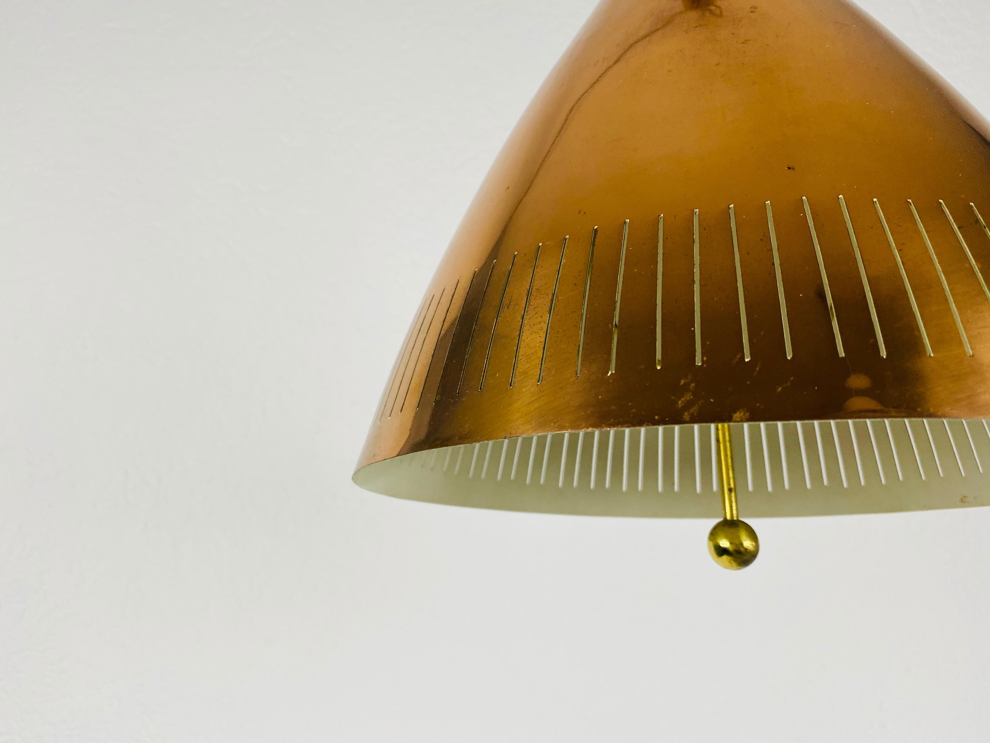 Midcentury Rare Copper Pendant Lamp by Vereinigte Werkstätte, 1960s 7