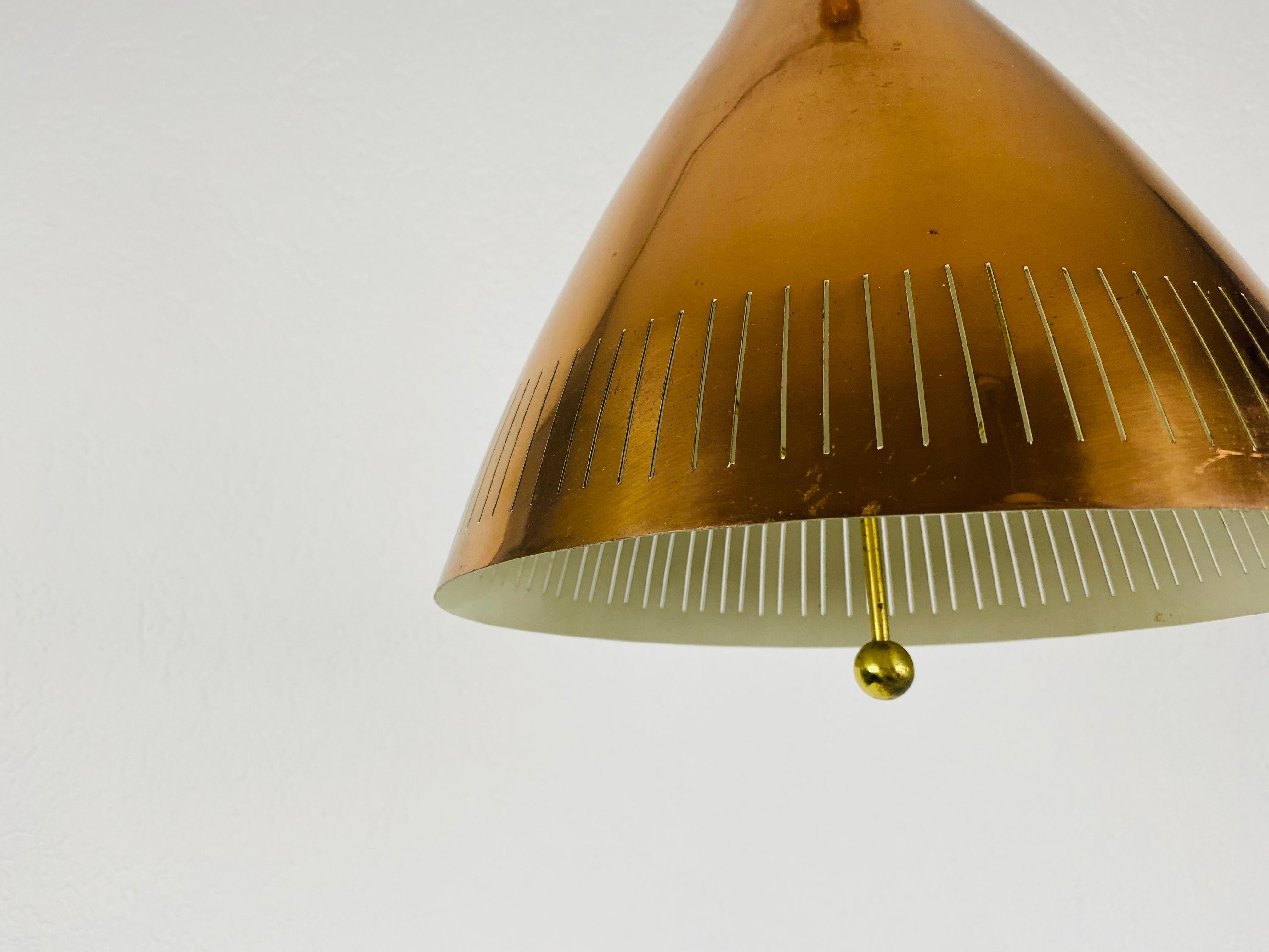 Midcentury Rare Copper Pendant Lamp by Vereinigte Werkstätte, 1960s 8