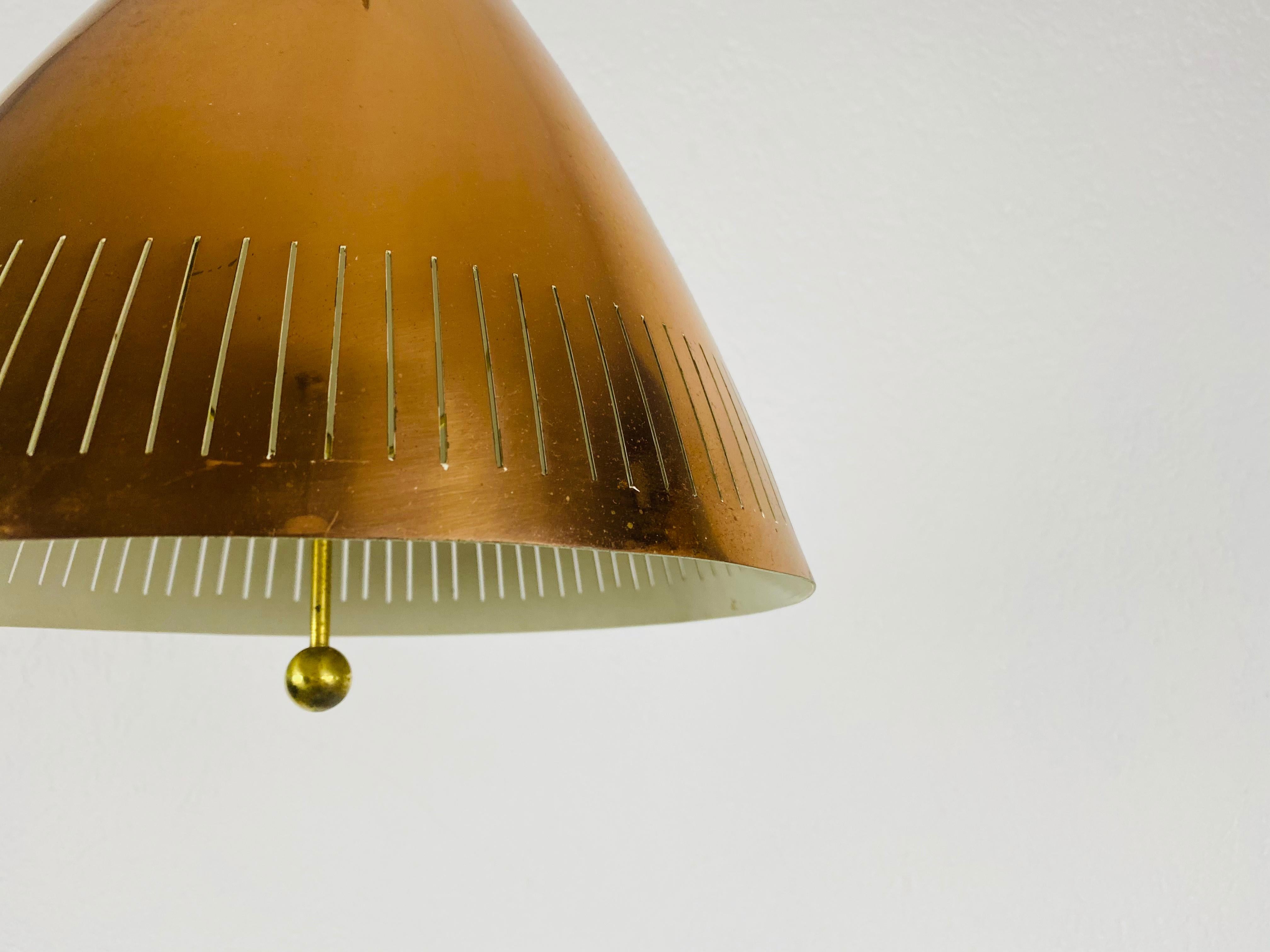 Midcentury Rare Copper Pendant Lamp by Vereinigte Werkstätte, 1960s 9