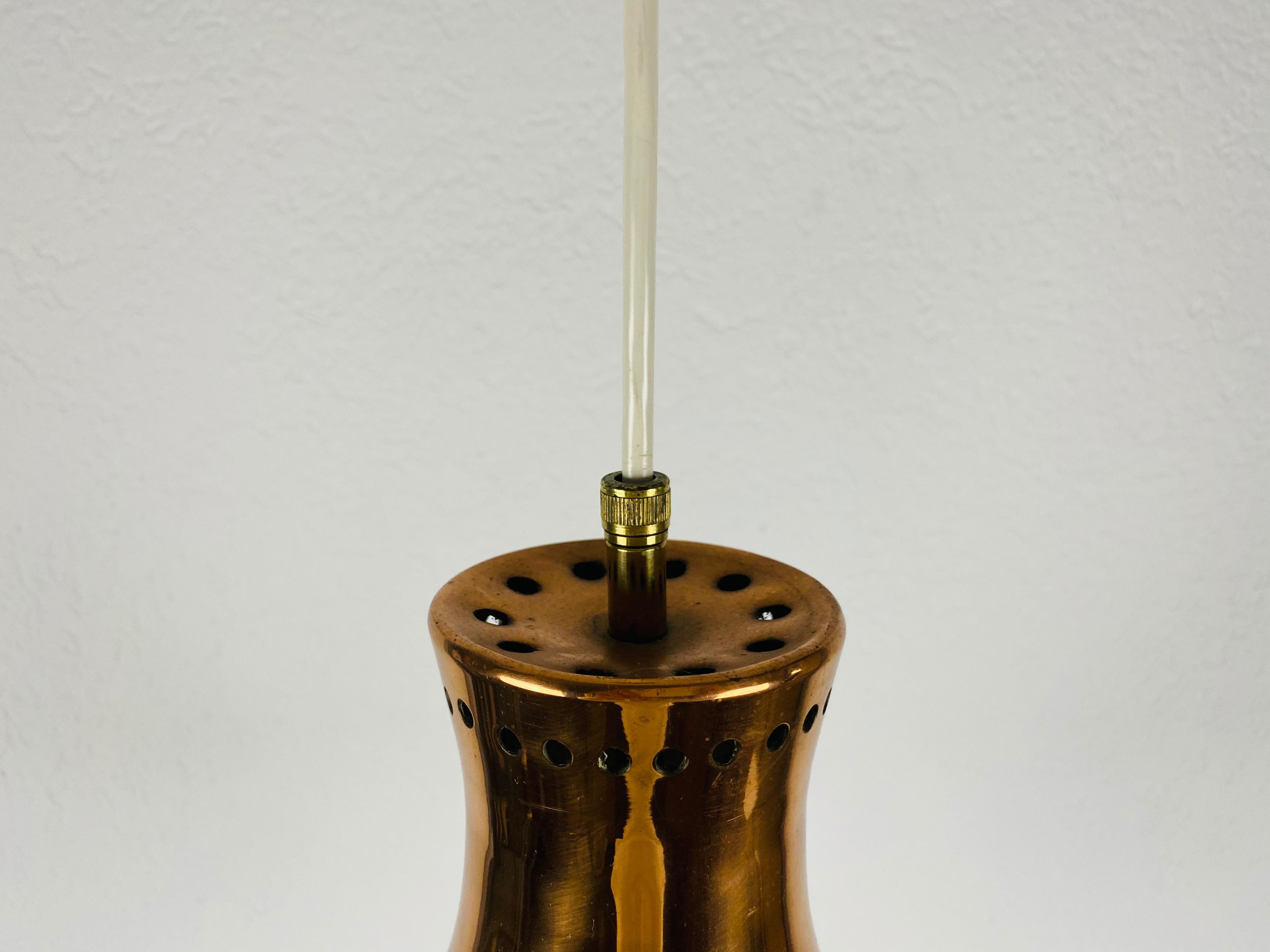 Midcentury Rare Copper Pendant Lamp by Vereinigte Werkstätte, 1960s 10
