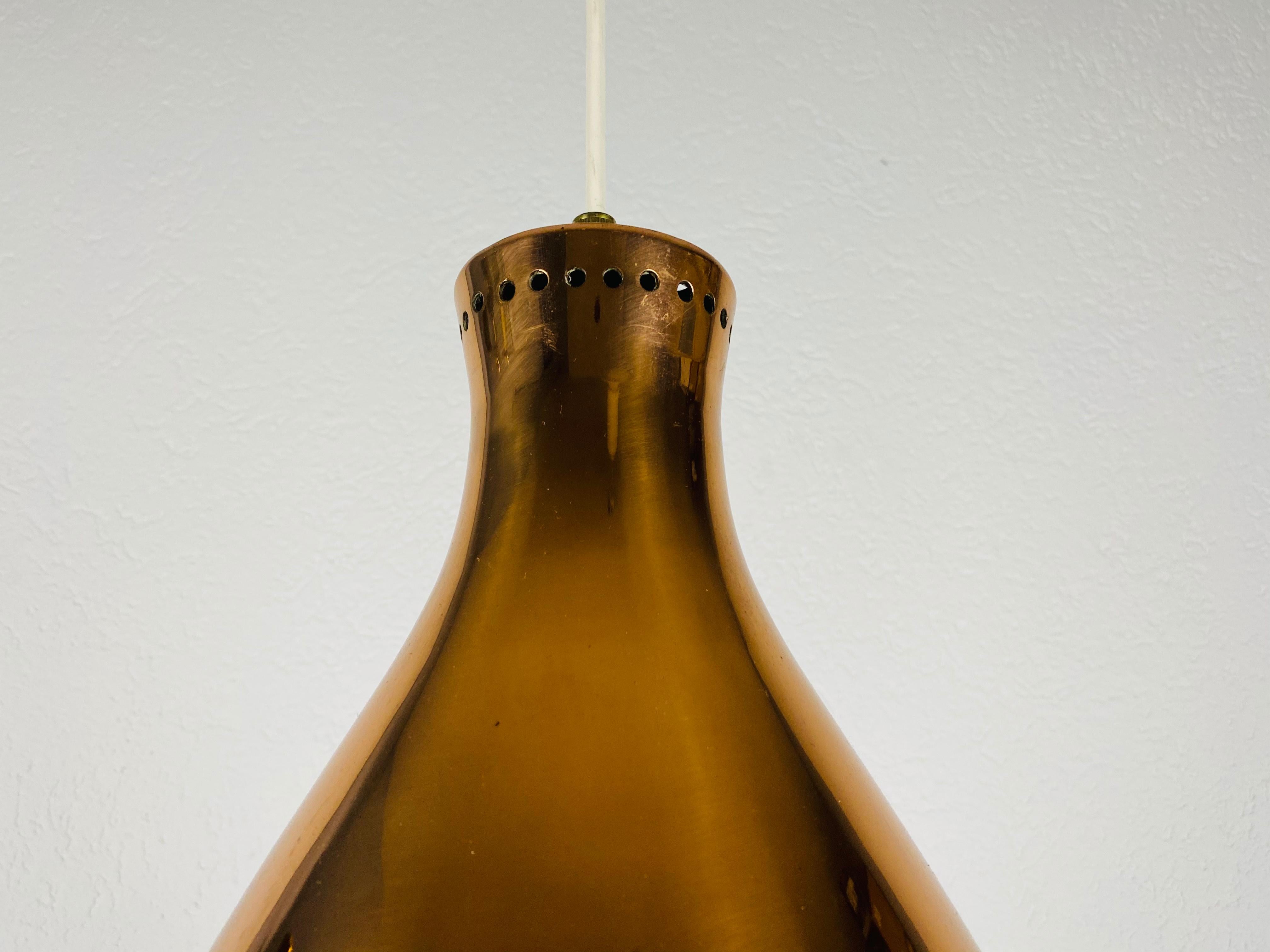 Midcentury Rare Copper Pendant Lamp by Vereinigte Werkstätte, 1960s 11
