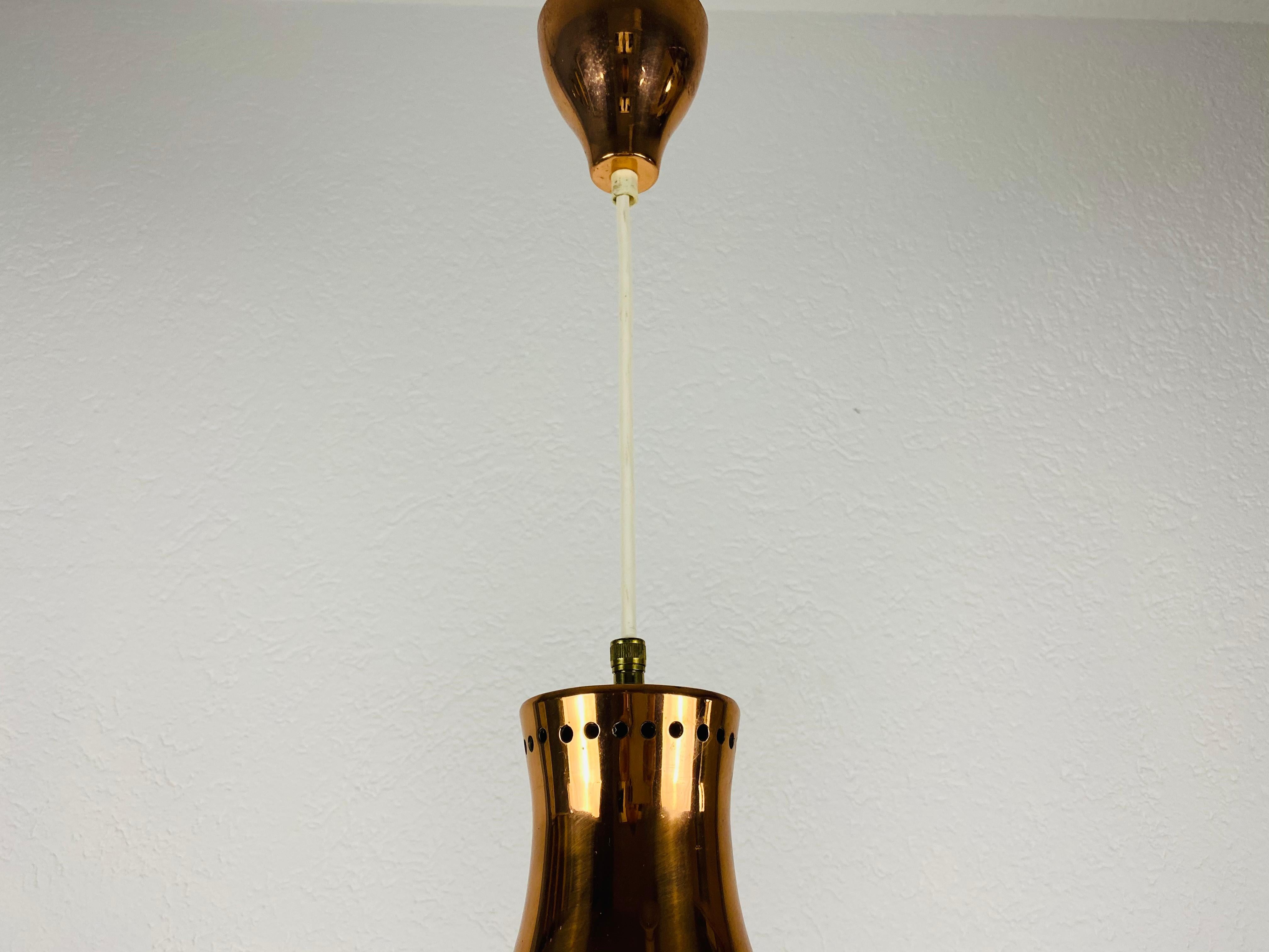 Midcentury Rare Copper Pendant Lamp by Vereinigte Werkstätte, 1960s 12