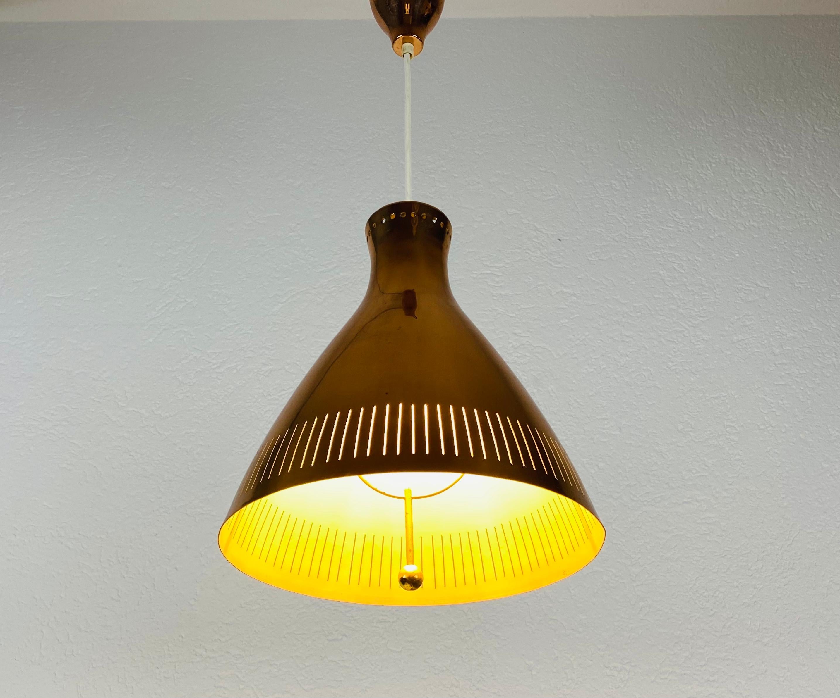 Midcentury Rare Copper Pendant Lamp by Vereinigte Werkstätte, 1960s 14