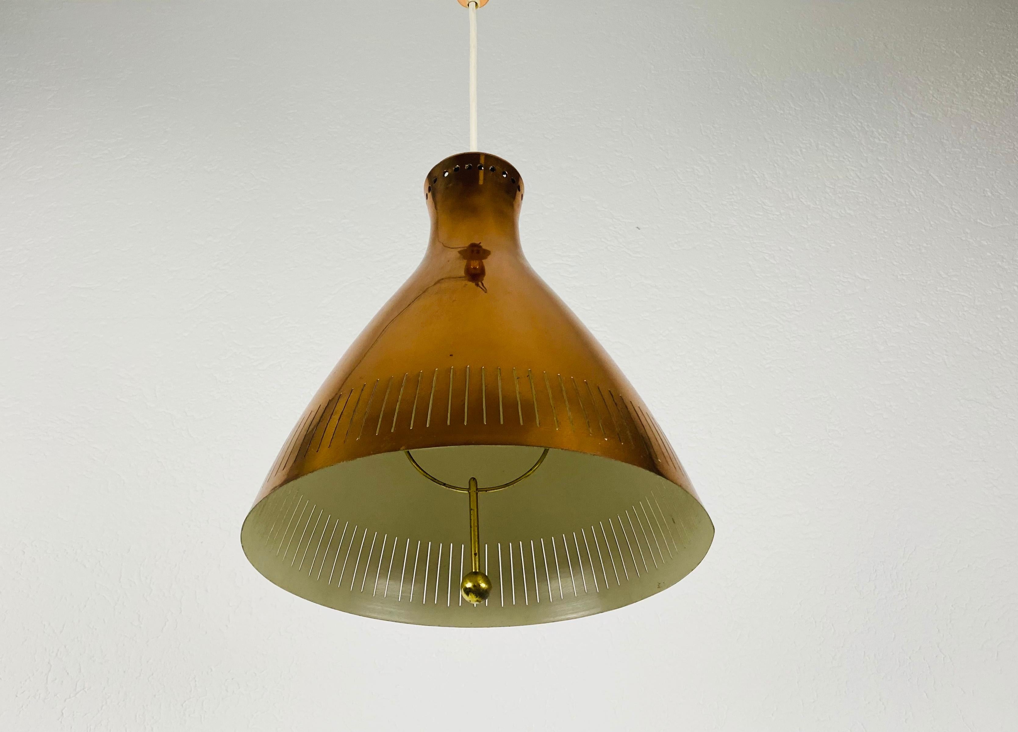 Mid-Century Modern Midcentury Rare Copper Pendant Lamp by Vereinigte Werkstätte, 1960s