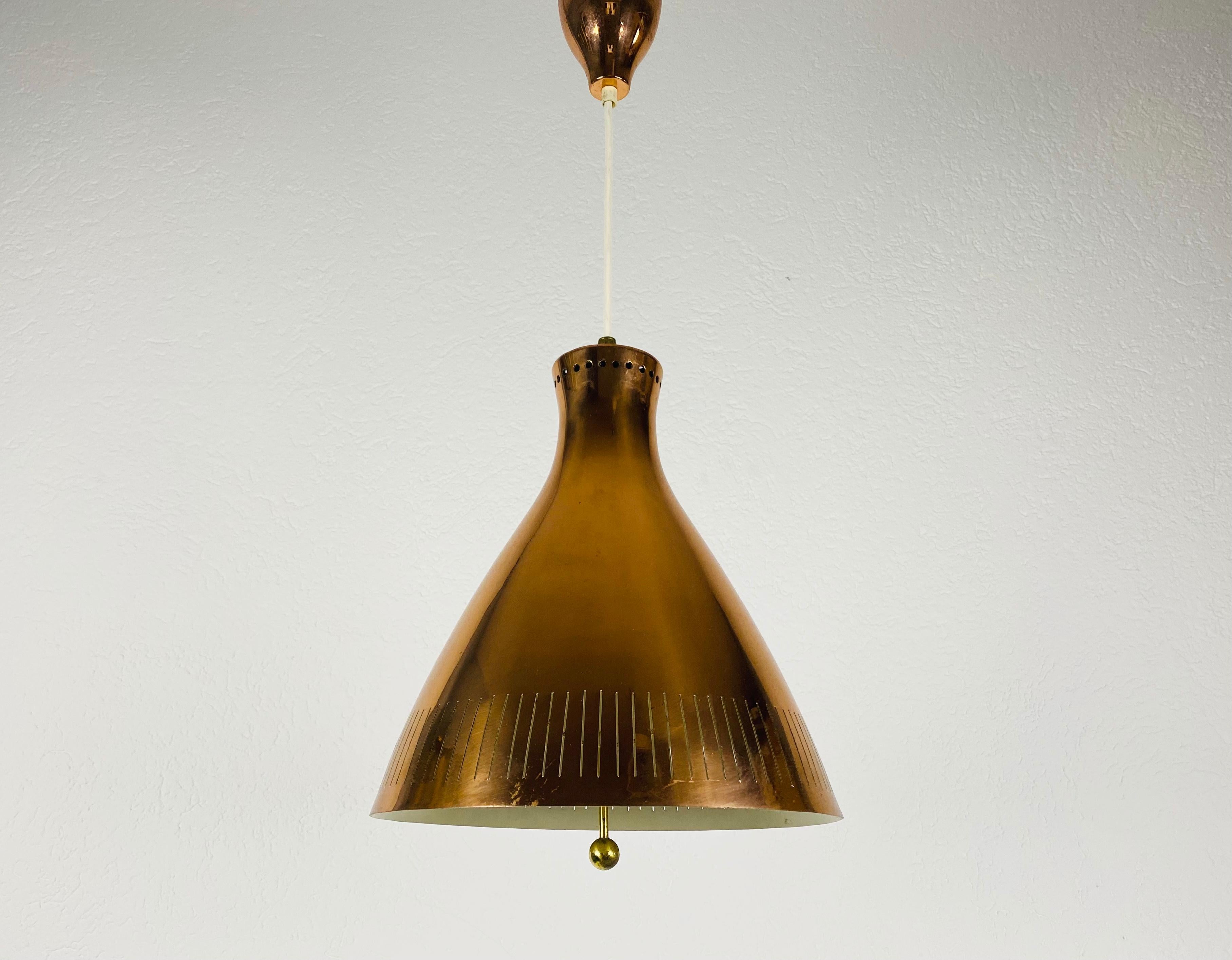 Mid-20th Century Midcentury Rare Copper Pendant Lamp by Vereinigte Werkstätte, 1960s