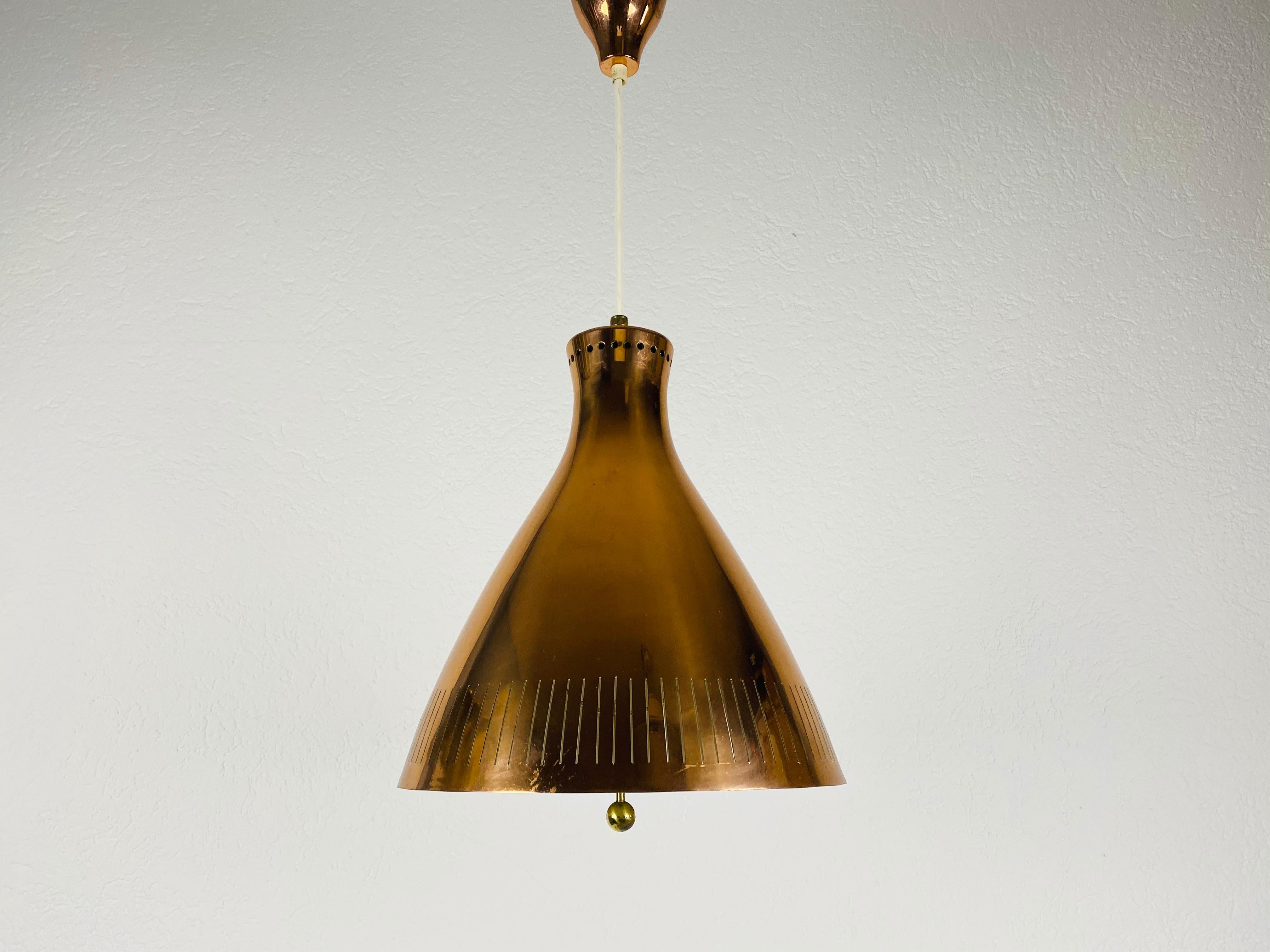 Midcentury Rare Copper Pendant Lamp by Vereinigte Werkstätte, 1960s 1