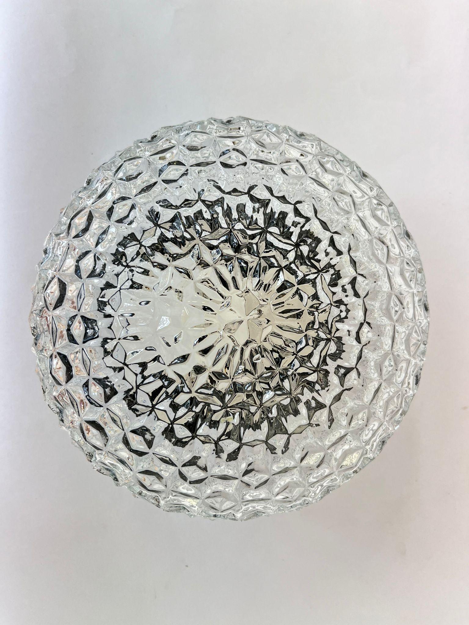 Mid-Century Modern Midcentury Rare Flush Mount RZB Leuchten, Ceiling or Wall Lamp, Germany, 1970s For Sale