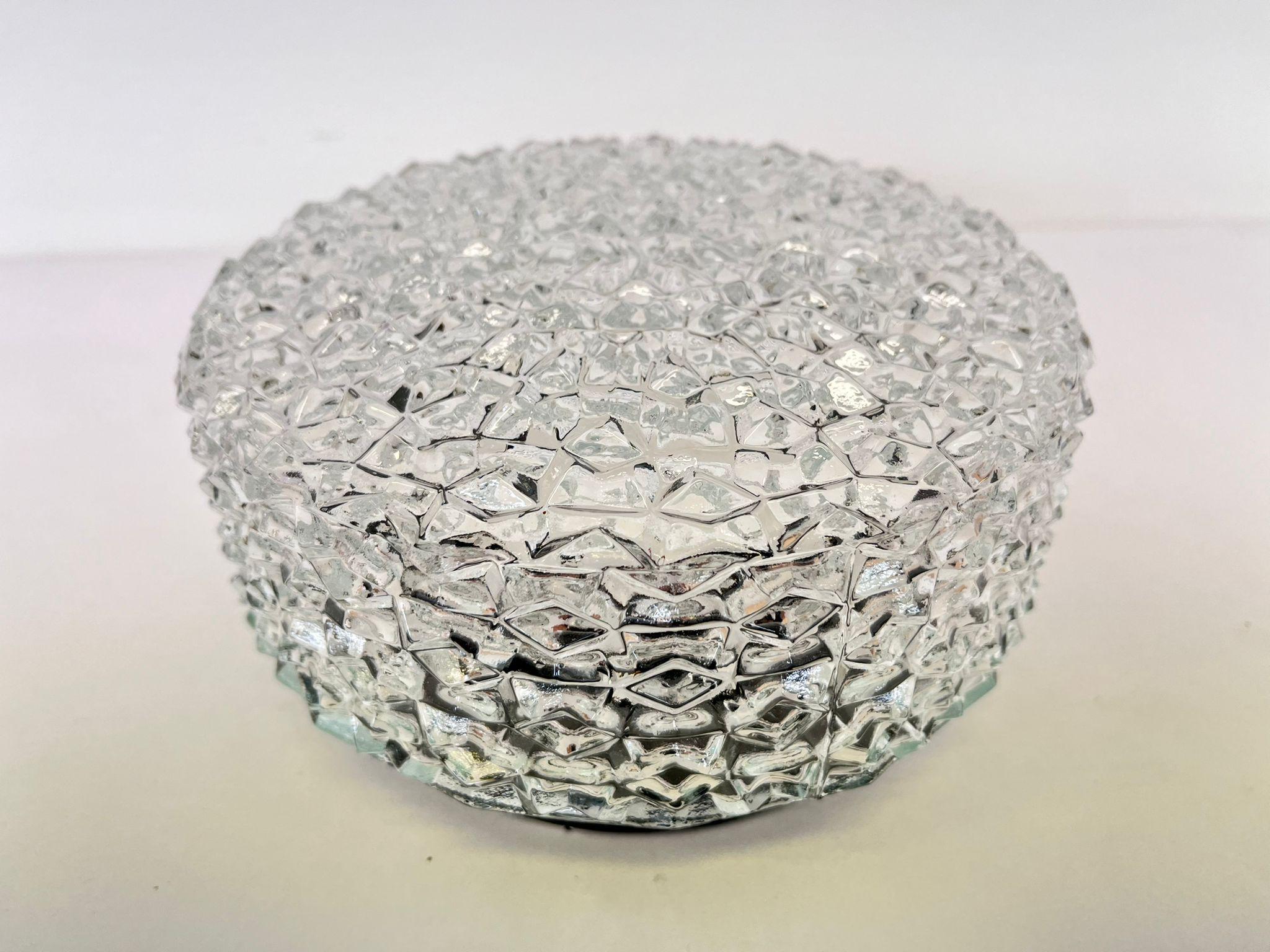 Midcentury Rare Flush Mount RZB Leuchten, Ceiling or Wall Lamp, Germany, 1970s In Excellent Condition For Sale In Praha, CZ