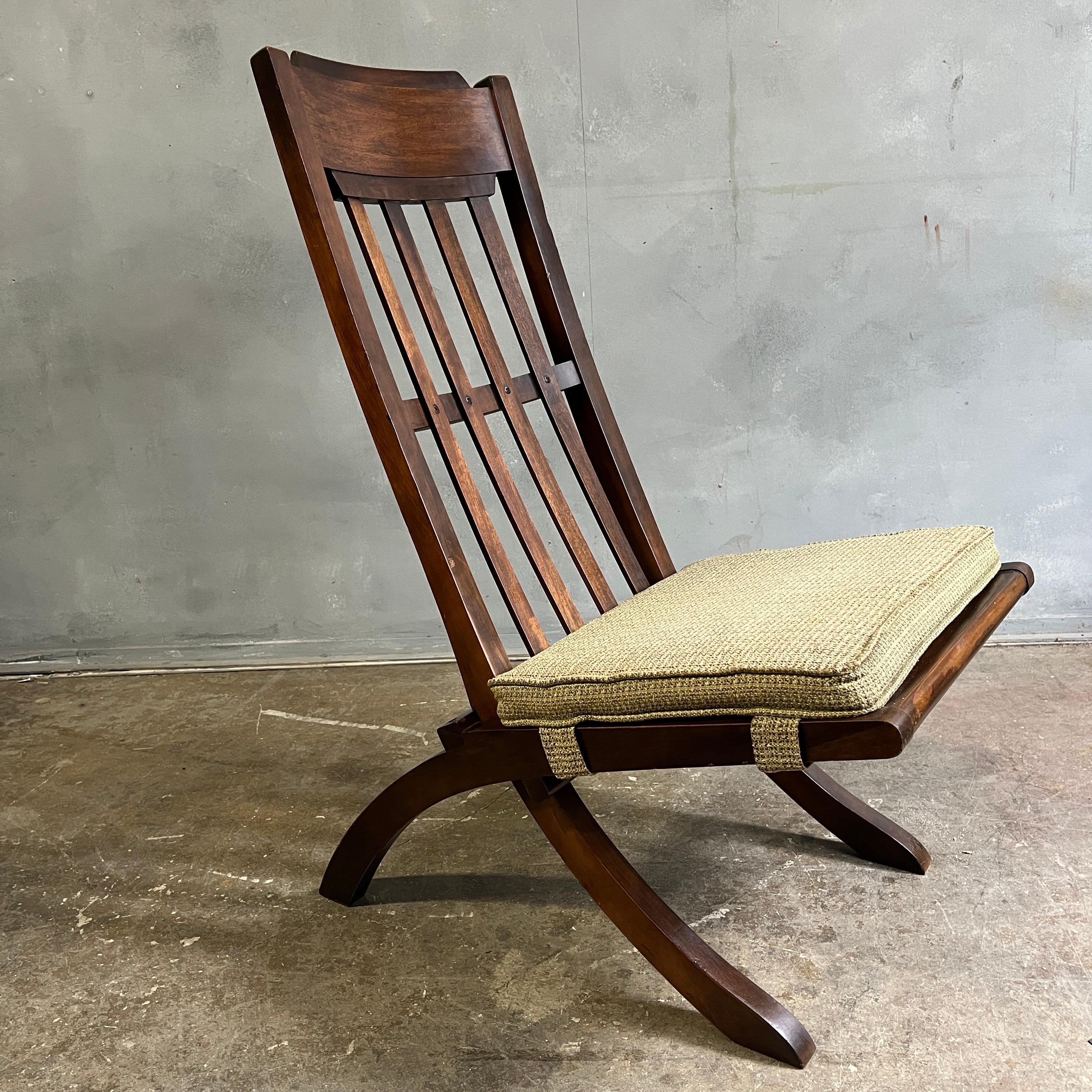 Midcentury Rare Folding Angle Chair by Milo Baughman In Good Condition For Sale In BROOKLYN, NY