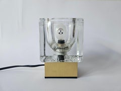 Midcentury Rare Ice Cube Glass Table Lamp, Peill & Putzler, Germany, 1970s