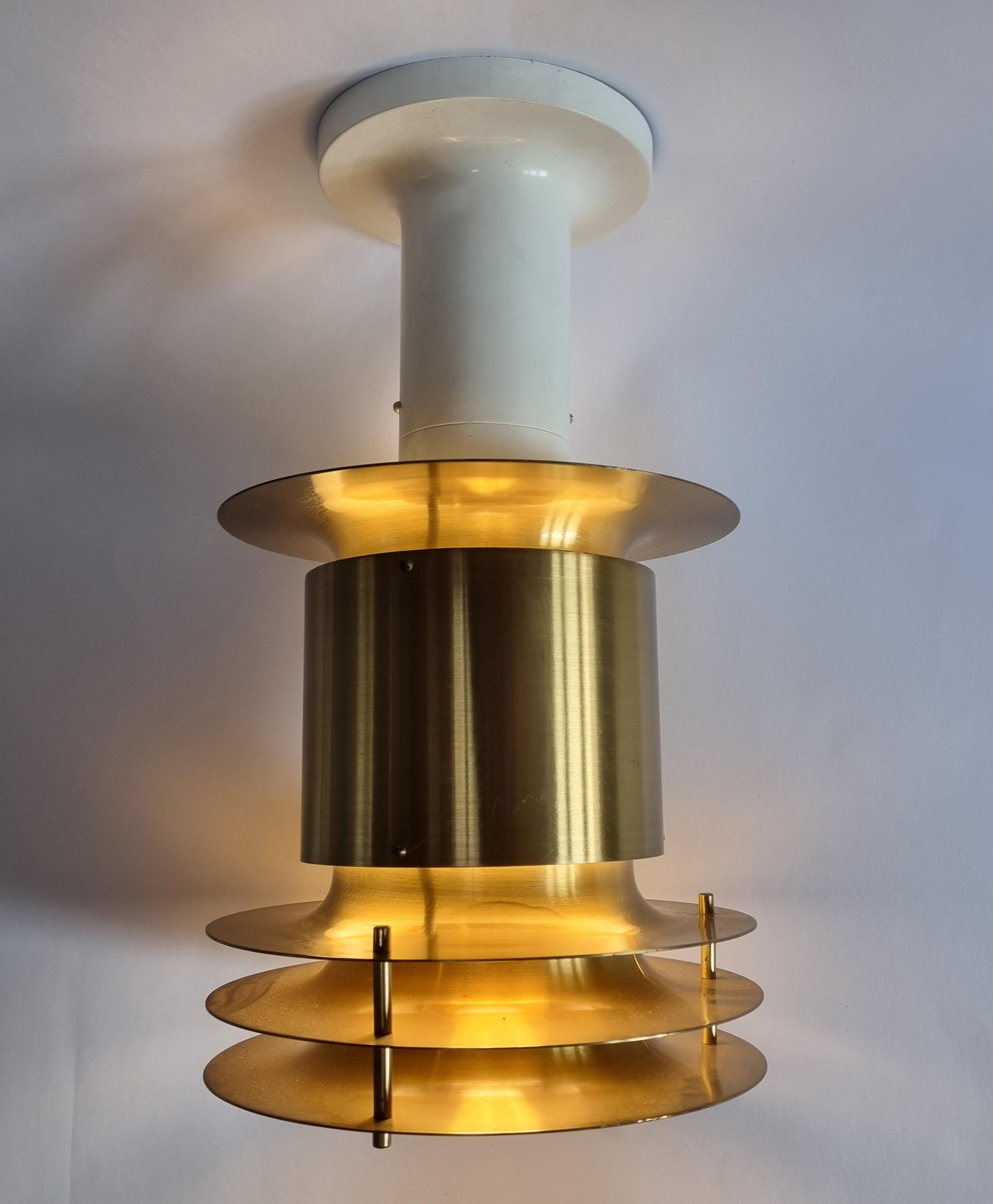 Lacquered Midcentury Rare Large Flush Mount, Ceiling or Table Lamp, Denmark, 1970s