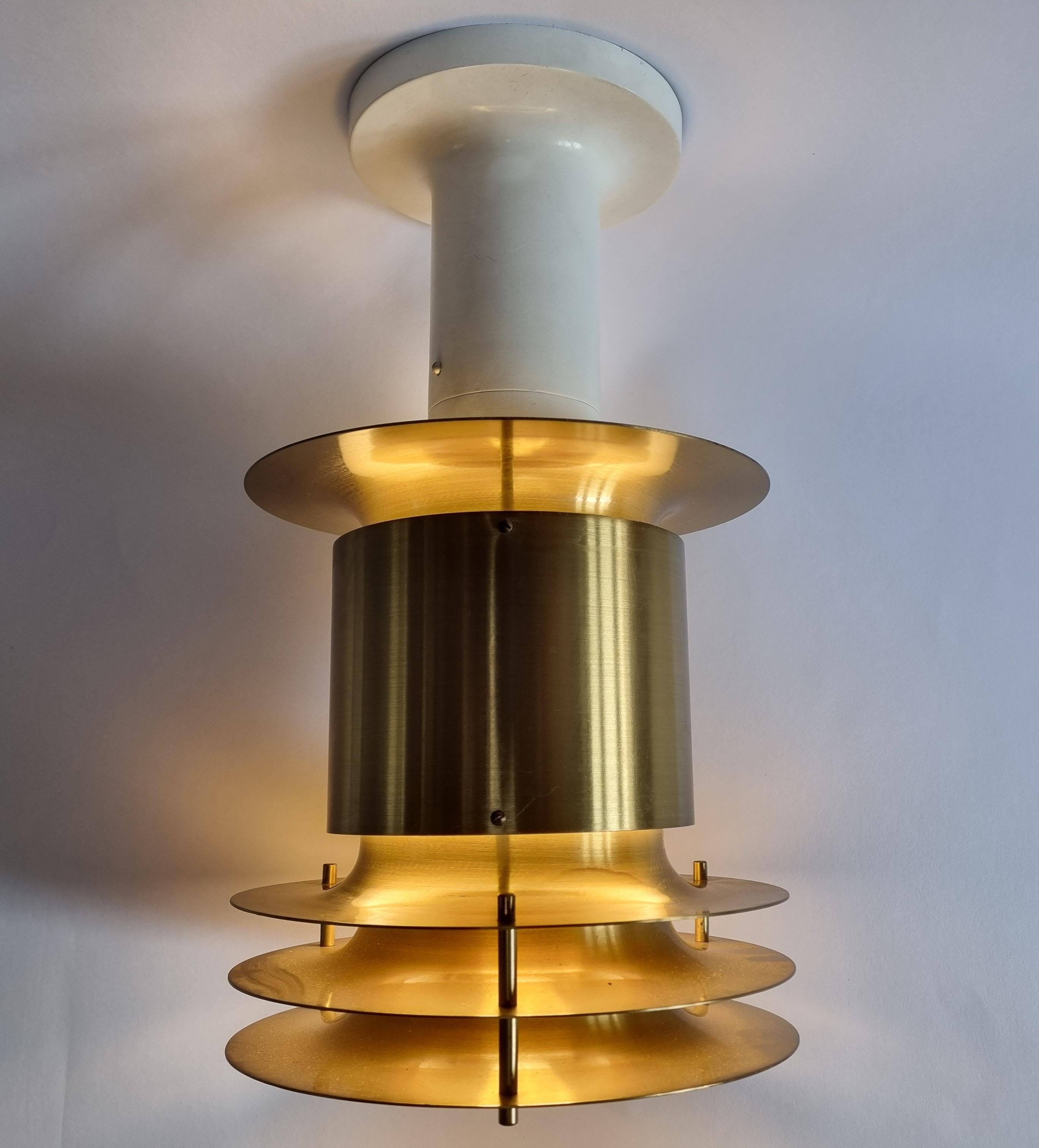 Metal Midcentury Rare Large Flush Mount, Ceiling or Table Lamp, Denmark, 1970s