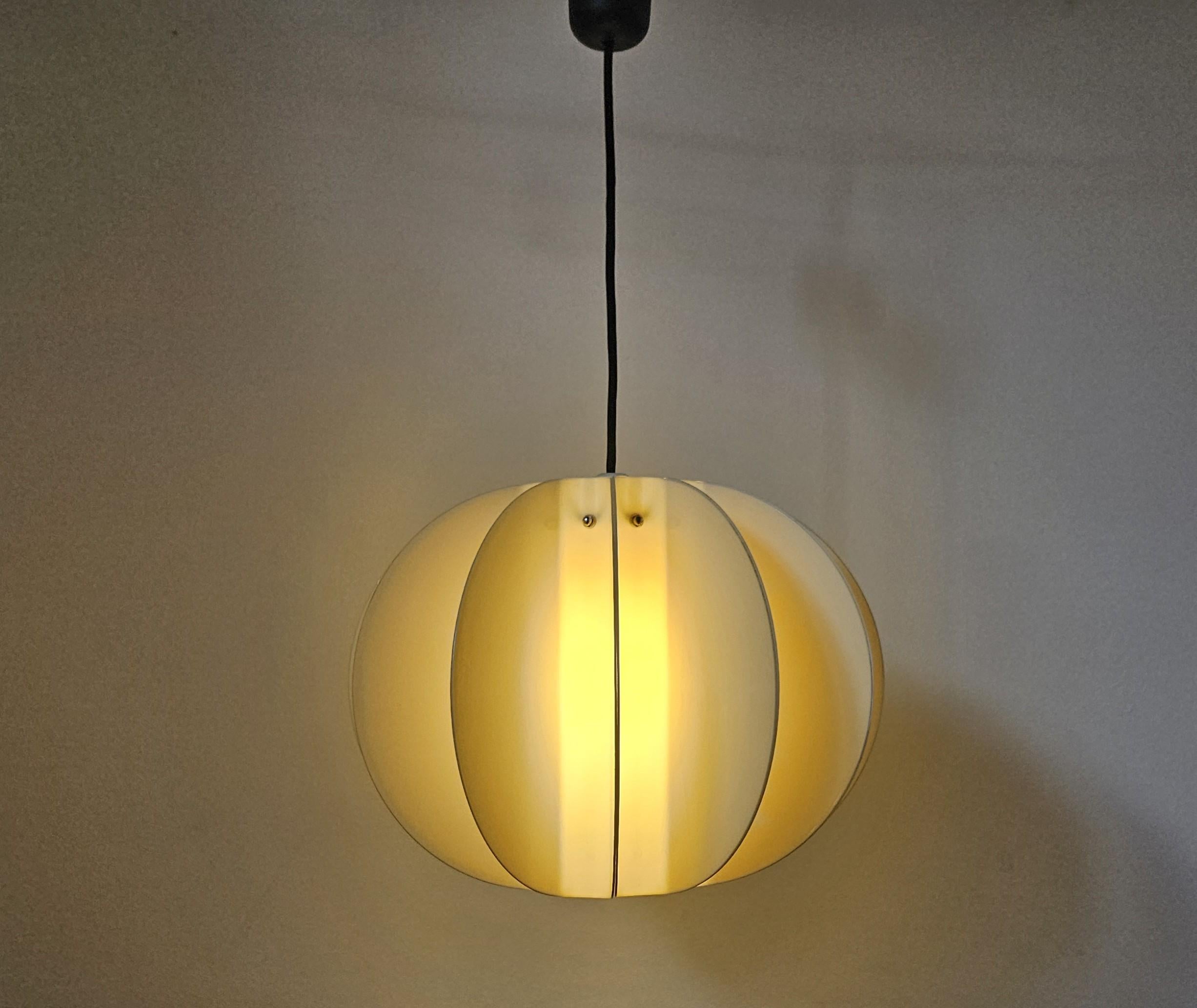 Midcentury Rare Large Pendant Pumpkin Desing, Italy, 1970s For Sale 6