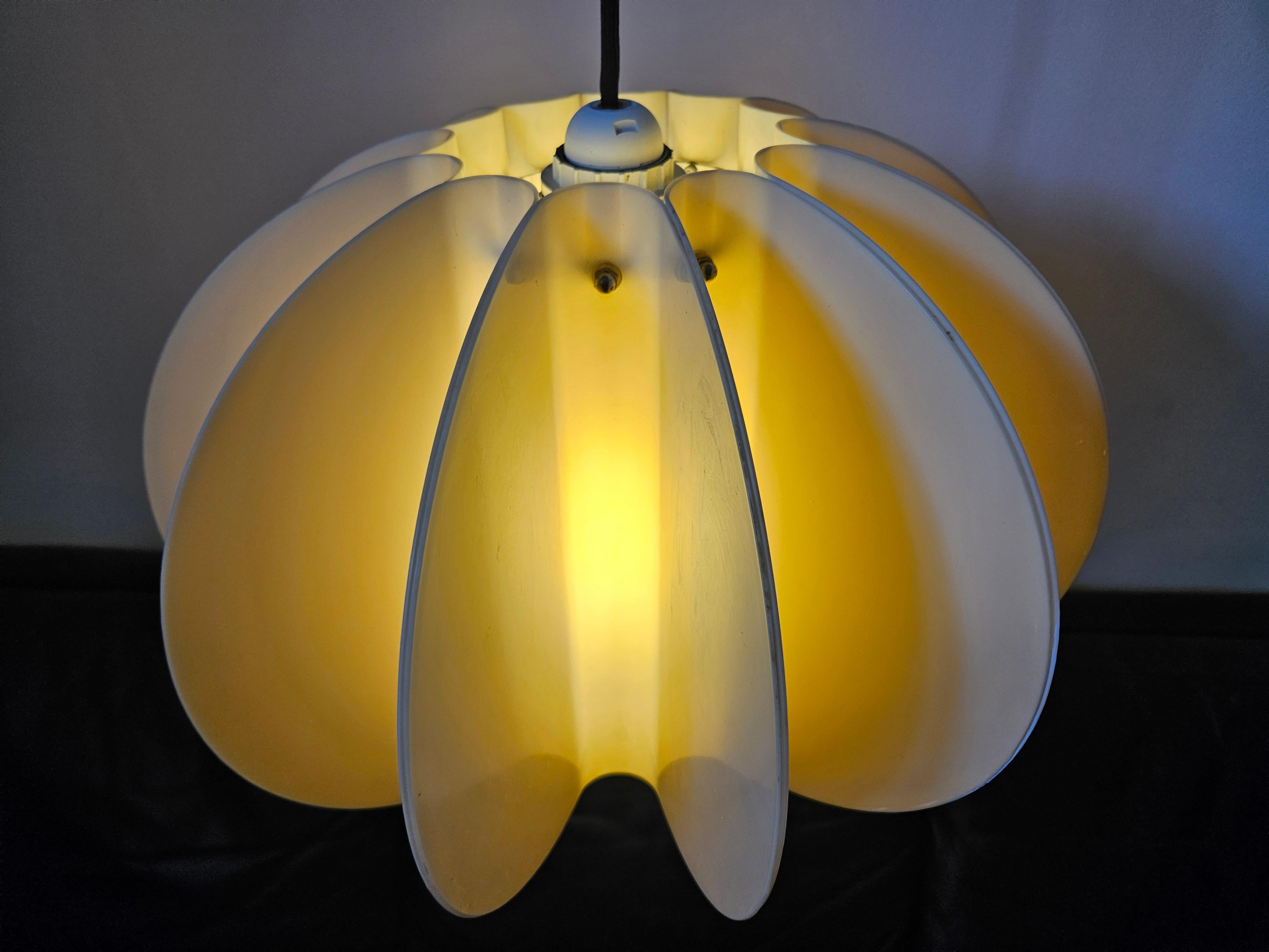 Late 20th Century Midcentury Rare Large Pendant Pumpkin Desing, Italy, 1970s For Sale
