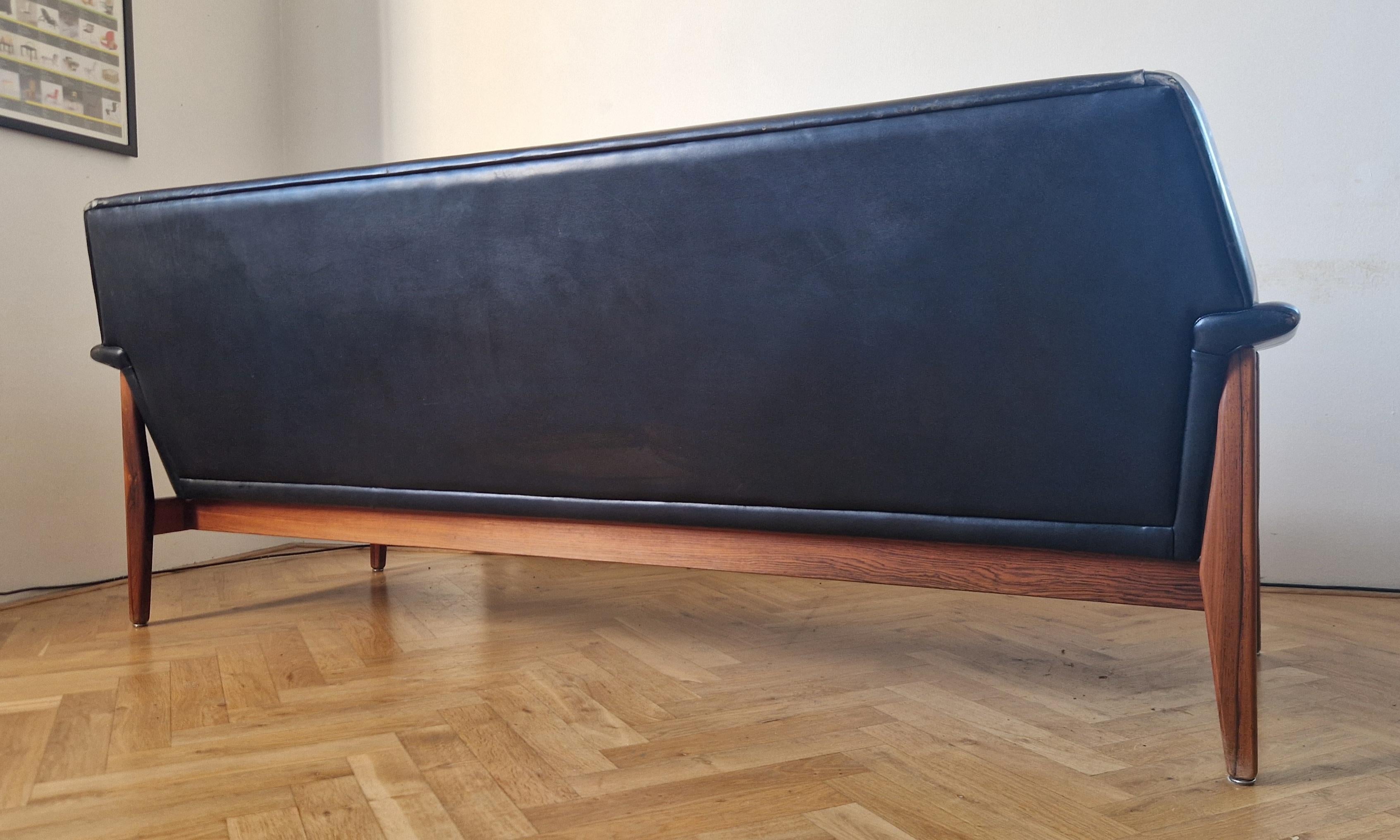 Seltenes Leder-Sofa aus der Mitte des Jahrhunderts Bovenkamp, Niederlande, 1960er Jahre im Angebot 4