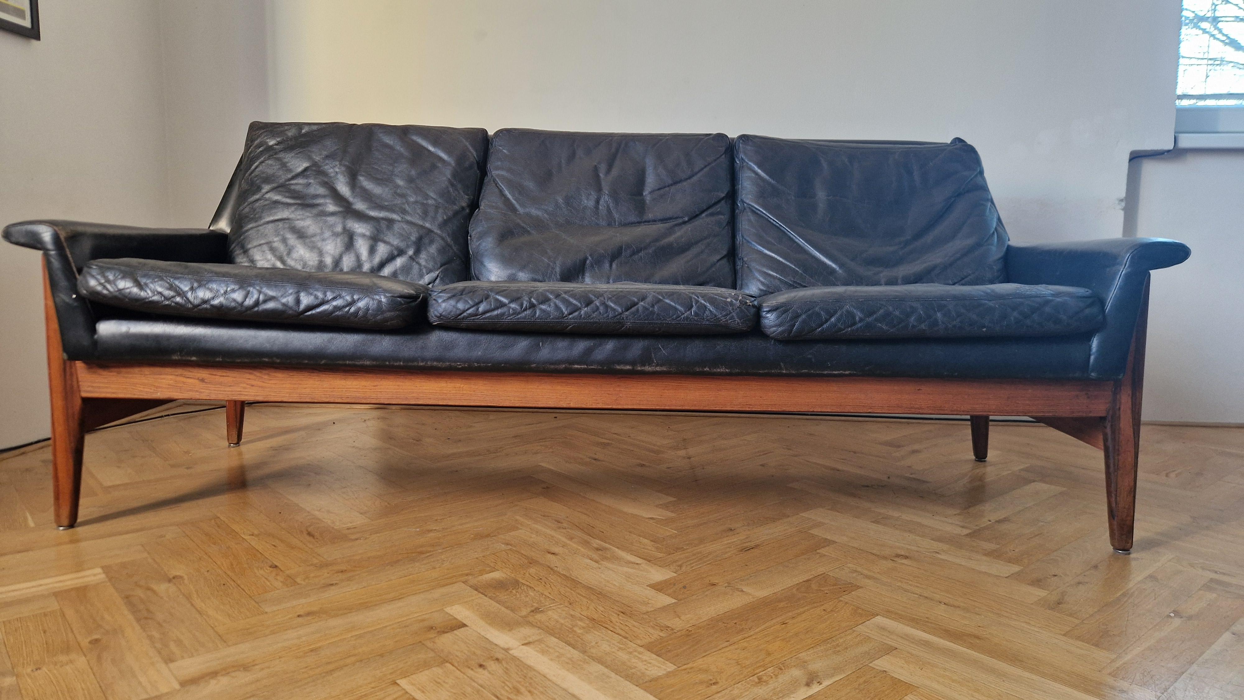 Seltenes Leder-Sofa aus der Mitte des Jahrhunderts Bovenkamp, Niederlande, 1960er Jahre im Angebot 5