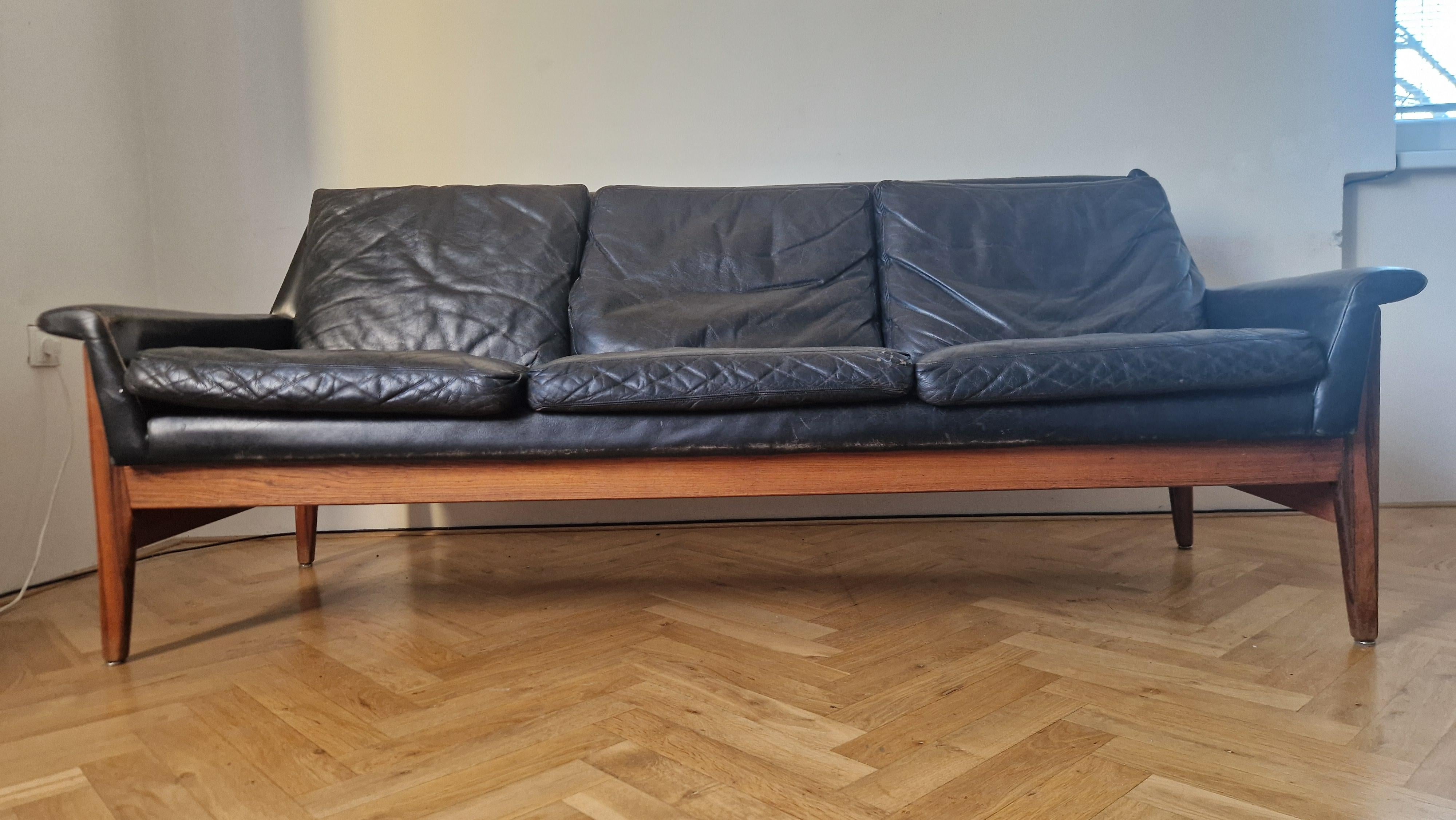 Seltenes Leder-Sofa aus der Mitte des Jahrhunderts Bovenkamp, Niederlande, 1960er Jahre im Angebot 8