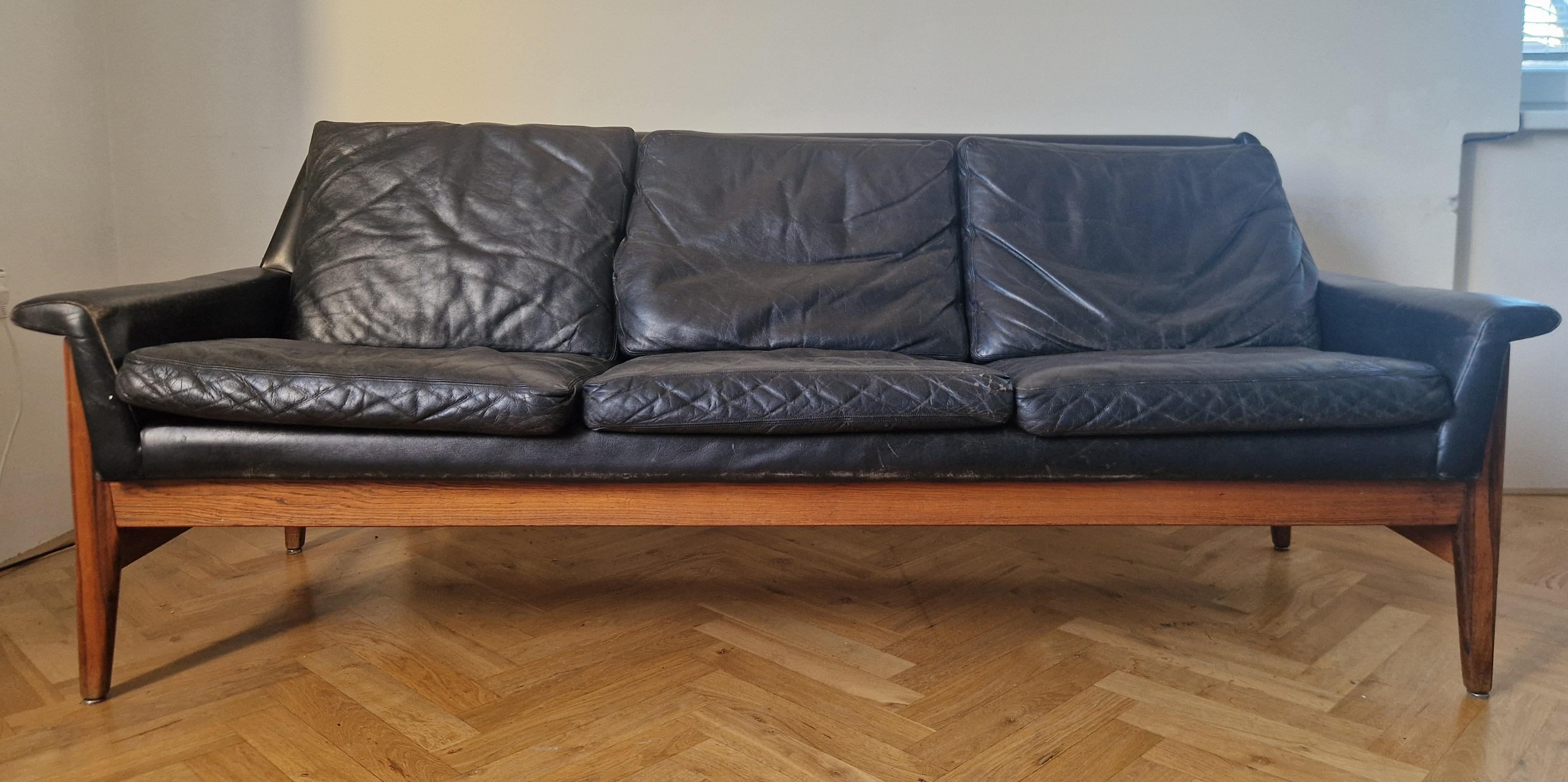 Seltenes Leder-Sofa aus der Mitte des Jahrhunderts Bovenkamp, Niederlande, 1960er Jahre im Angebot 9